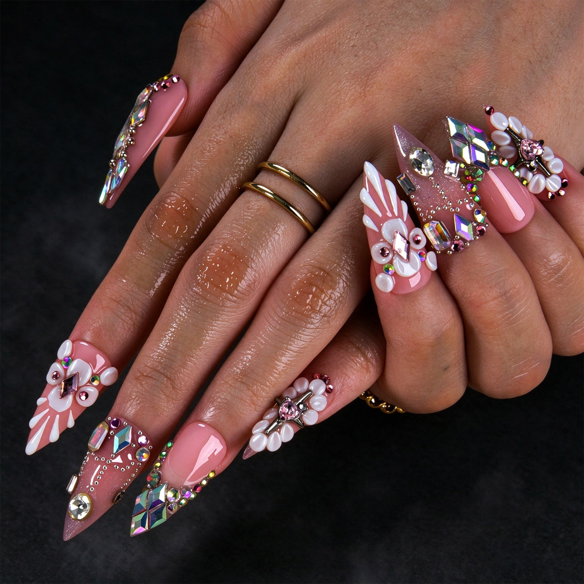Celestial Crystal Handmade Nails H969