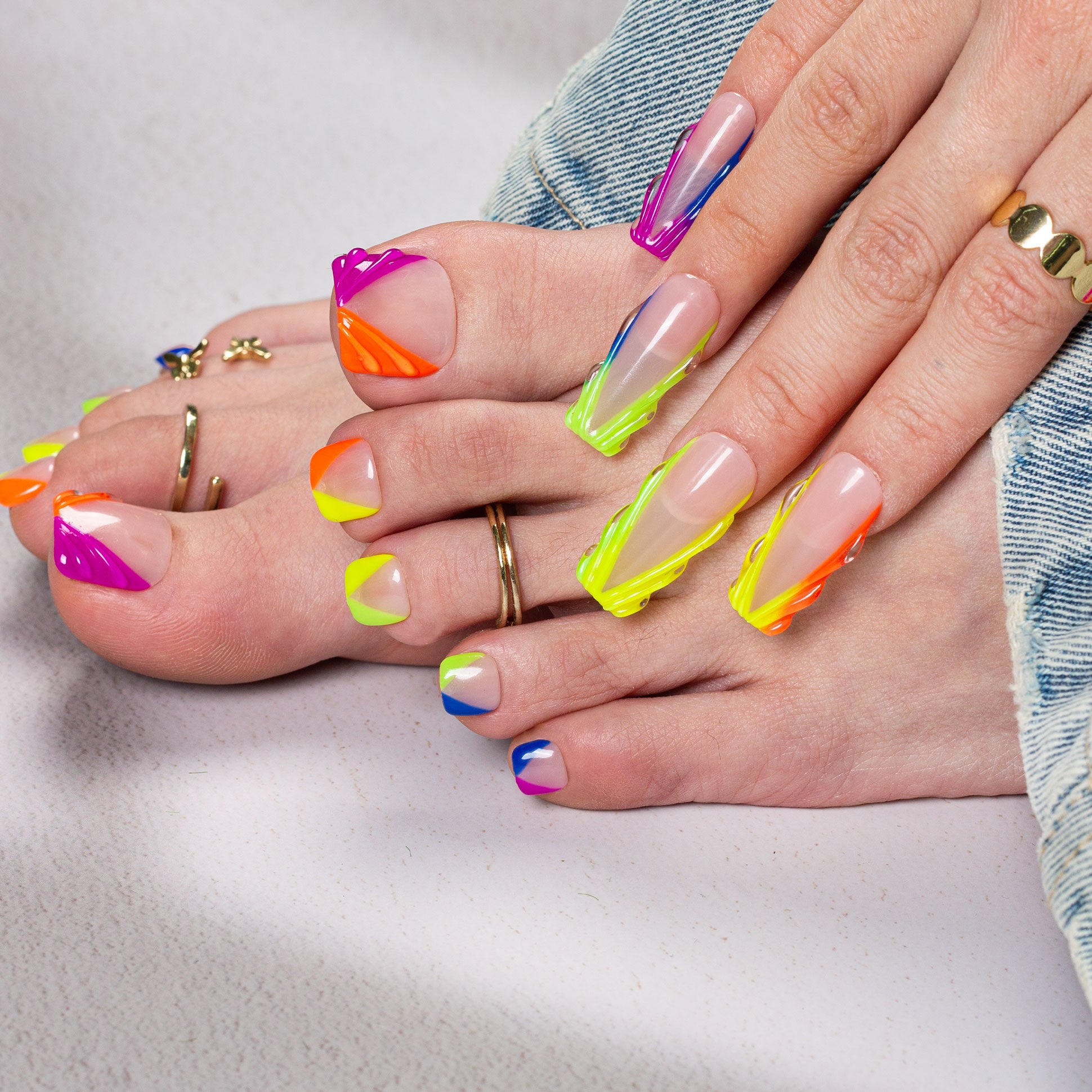 Rainbow Dream T479 Toe Nails