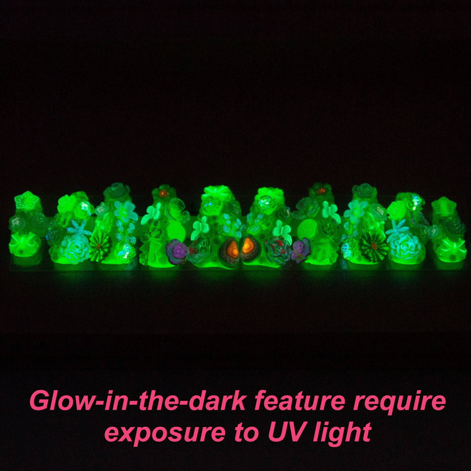 H219 - Green Glow Magic - Glow in the Dark - 24 pcs