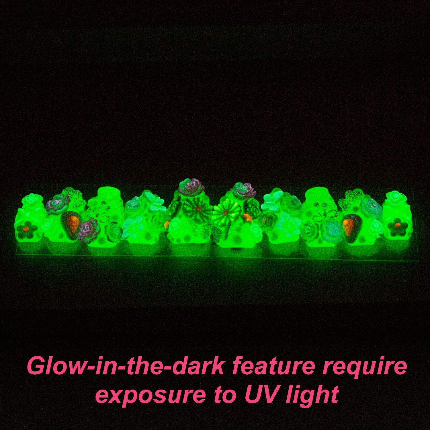 H219 - Green Glow Magic - Glow in the Dark - Almond