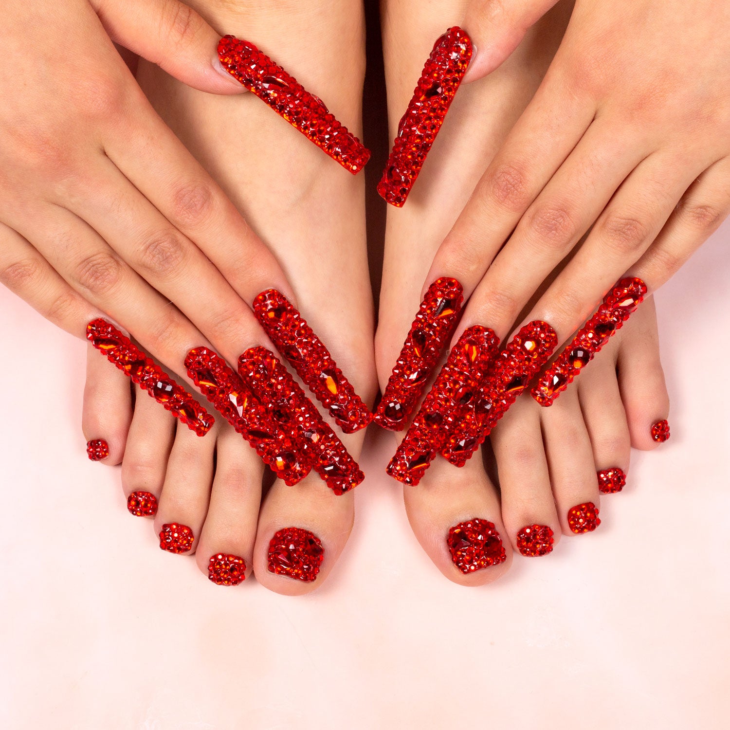 Flaming Sex Combo Set Handmade Nails H39+T39