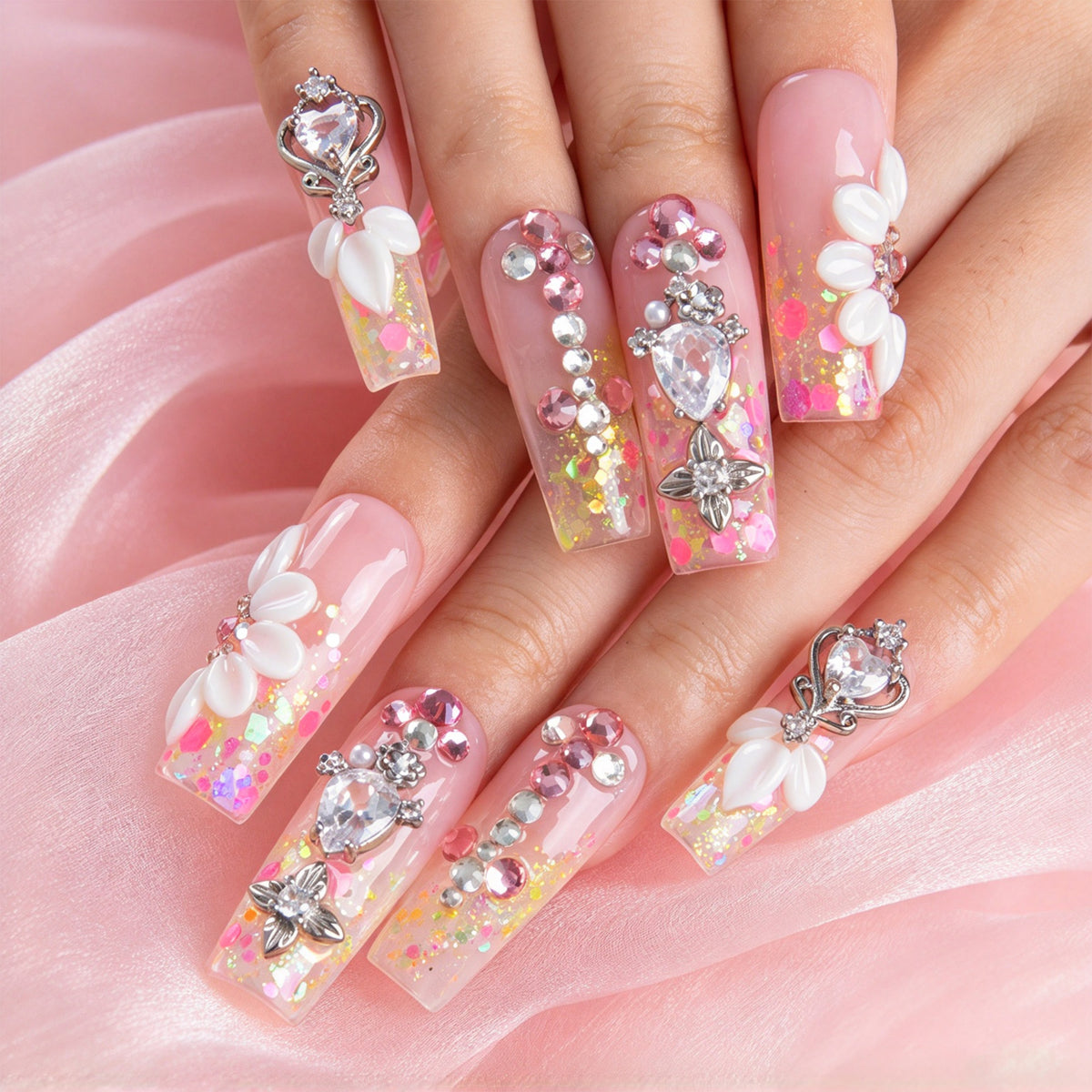 Crystal Romance Handmade Nails H950