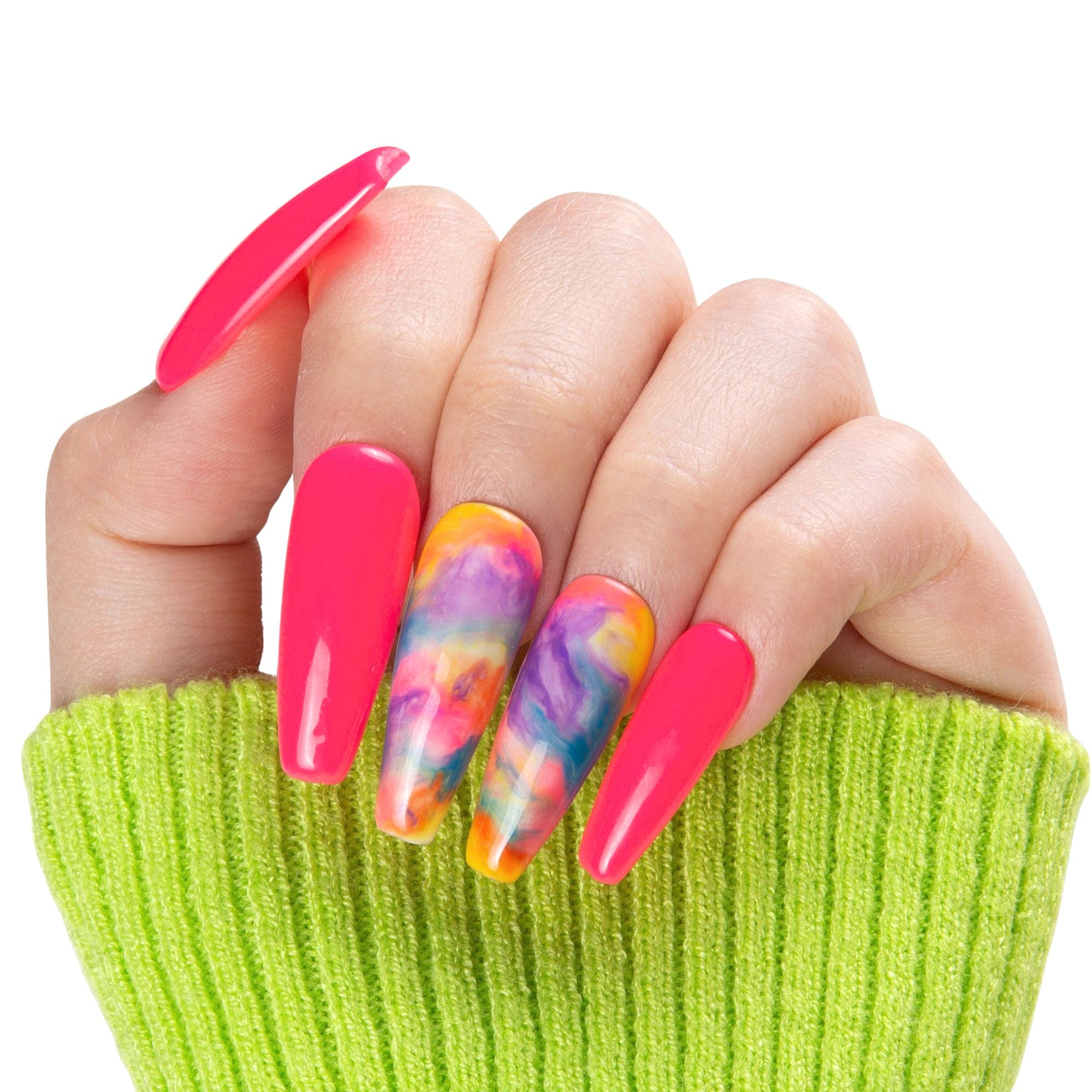 Gradient Neon Handmade Nails H442