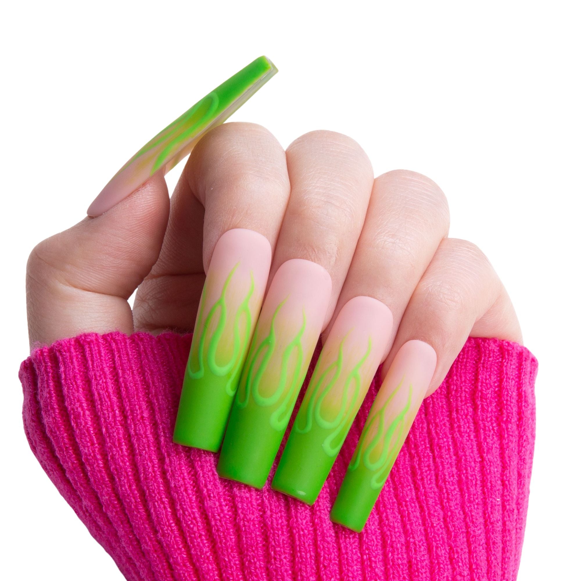 Neon Inferno Handmade Nails H443