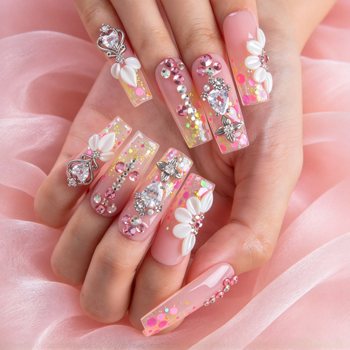 Crystal Romance Handmade Nails H950