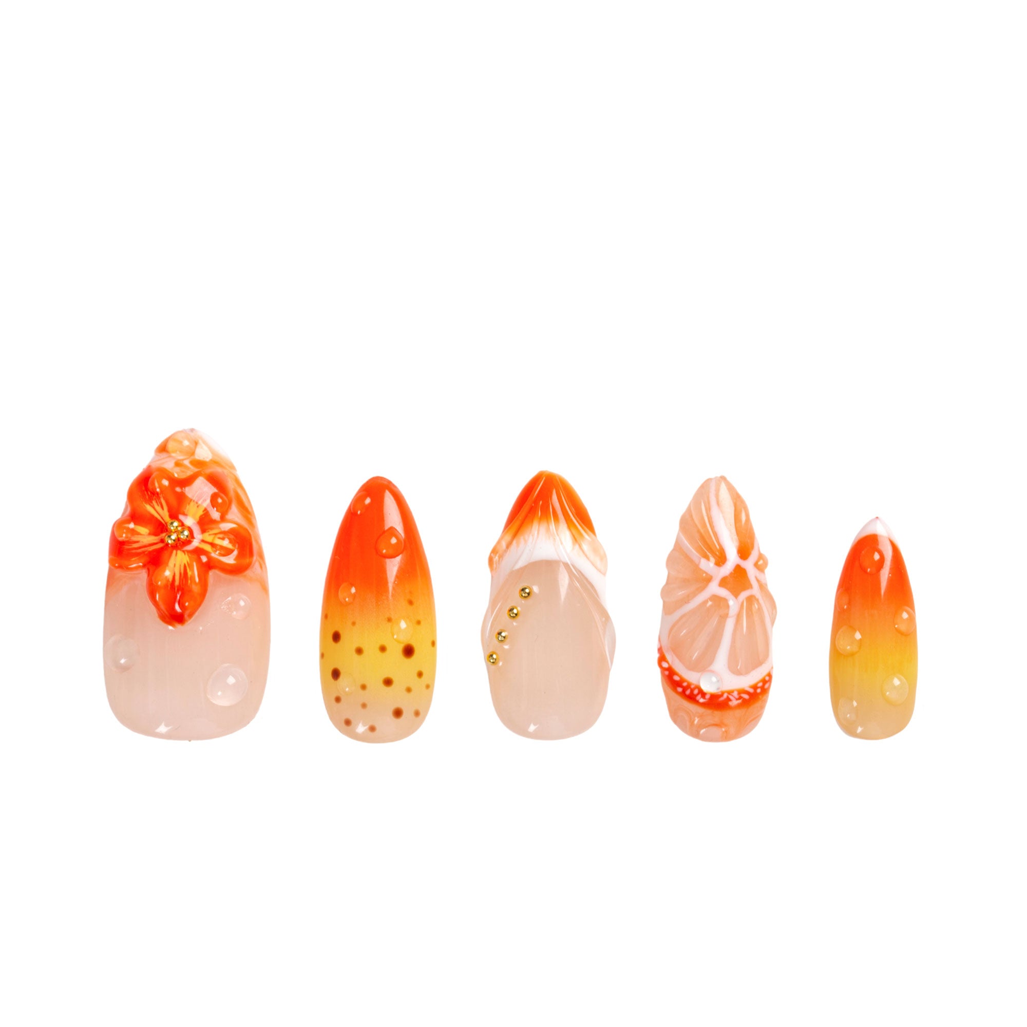 Holy Hibiscus Heat Handmade Nails H546