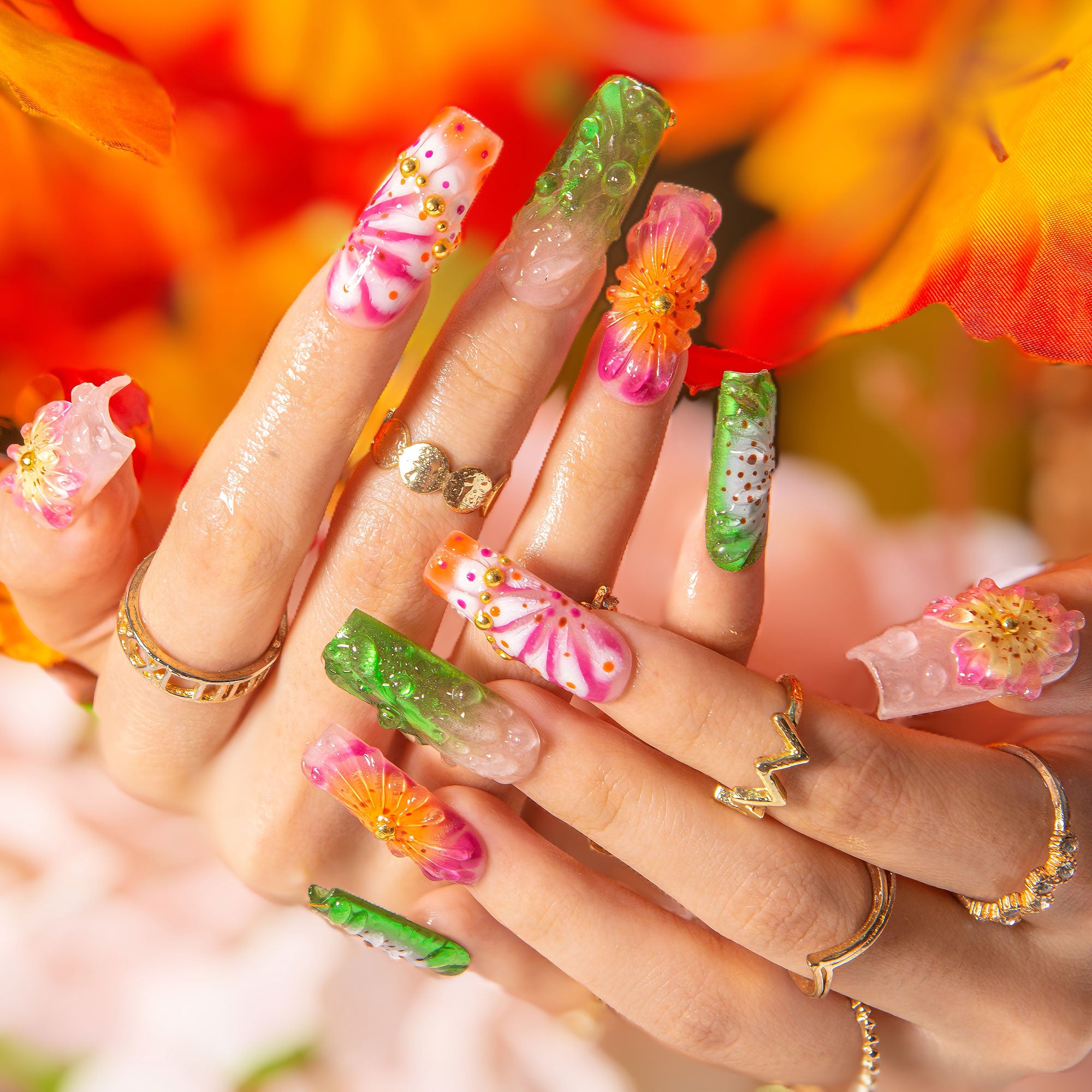 Sea Bloom Handmade Nails H544 RTS