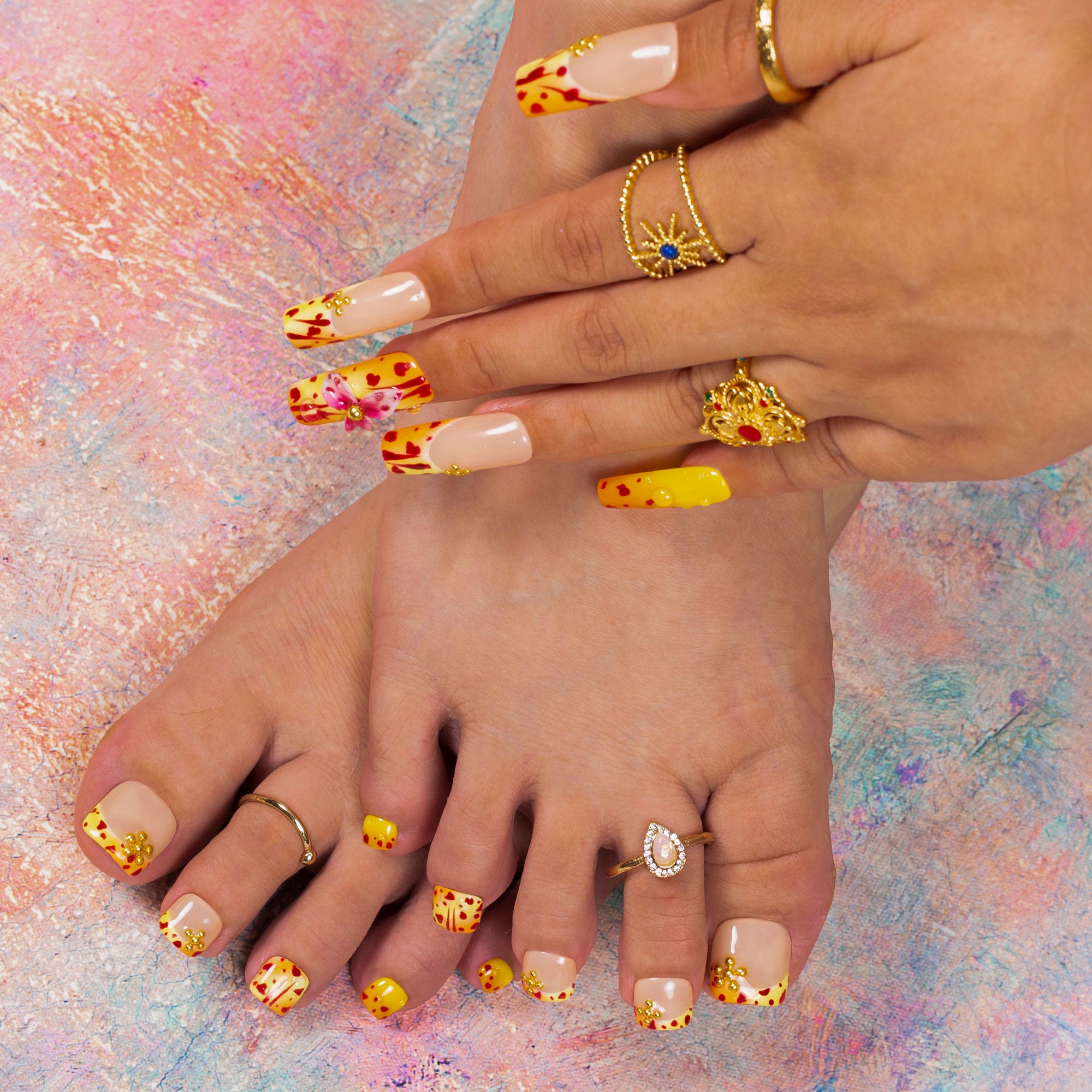 Coral Crush Combo Set Handmade Nails H553+T553