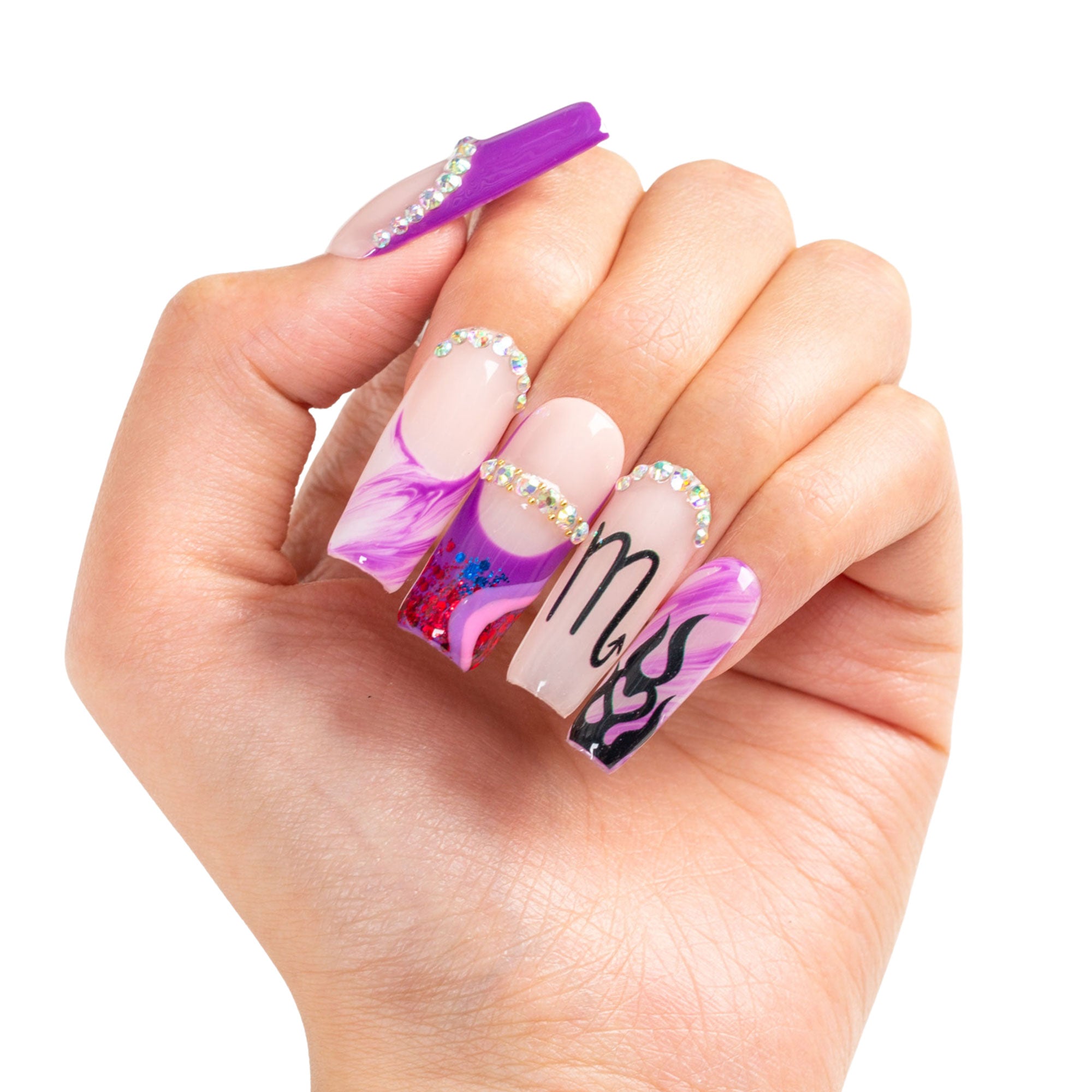 Scorpion Flame Handmade Nails H512