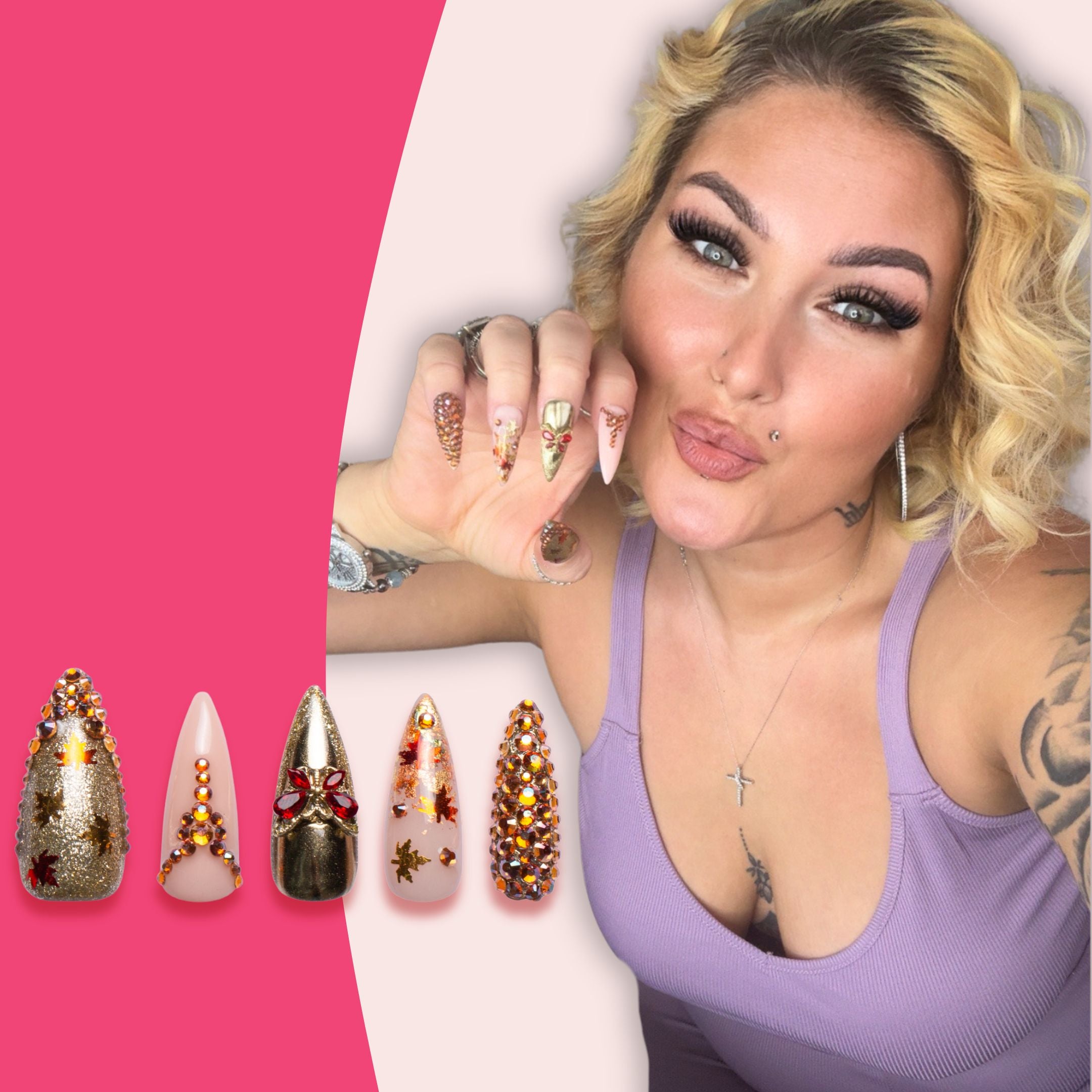 @Kymieann x Lovful Creator Collab Series Luxurious Exquisite Autumn Nails H342 RTS