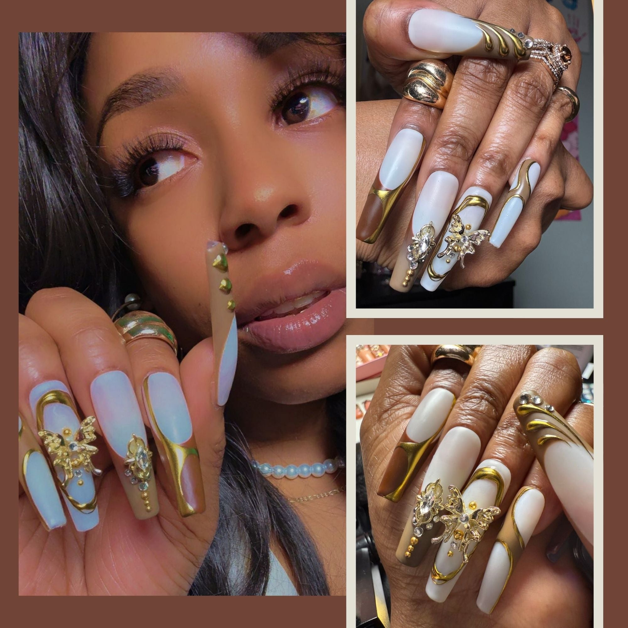 @youfunnyma x Lovful Creator Collab GOLDEN HOUR Handmade Nails C027