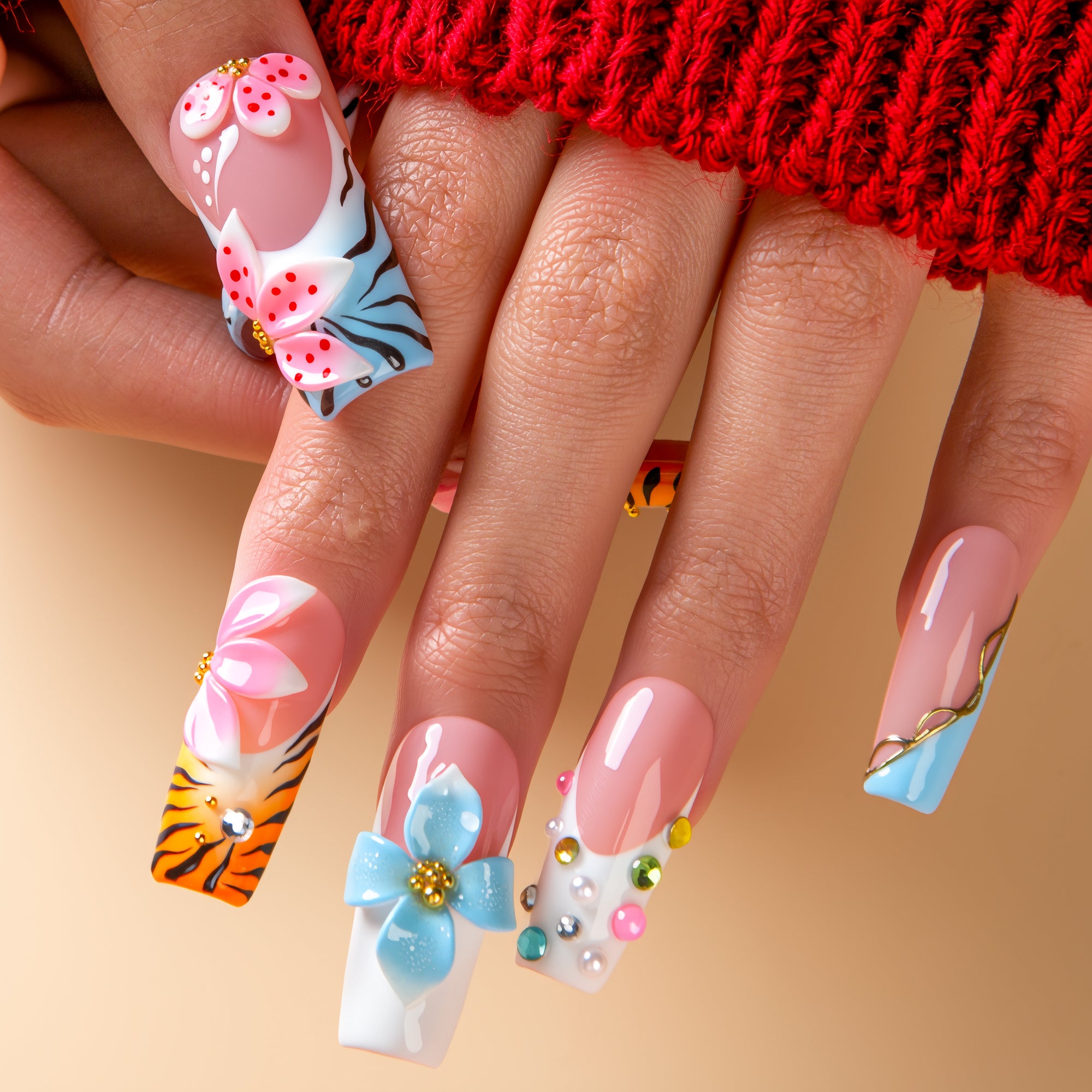 Pastel Garden Handmade Nails H768