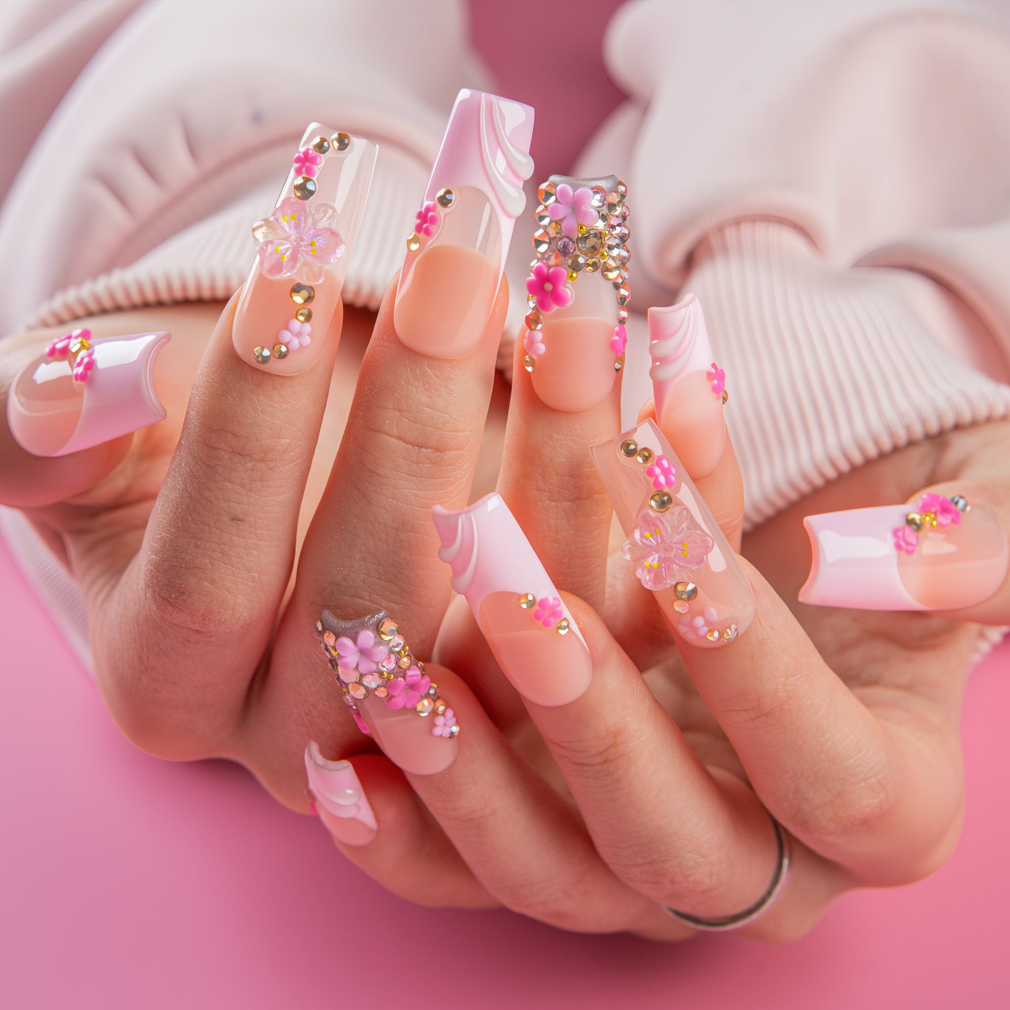 Rose Dew Handmade Square Nails H789 RTS