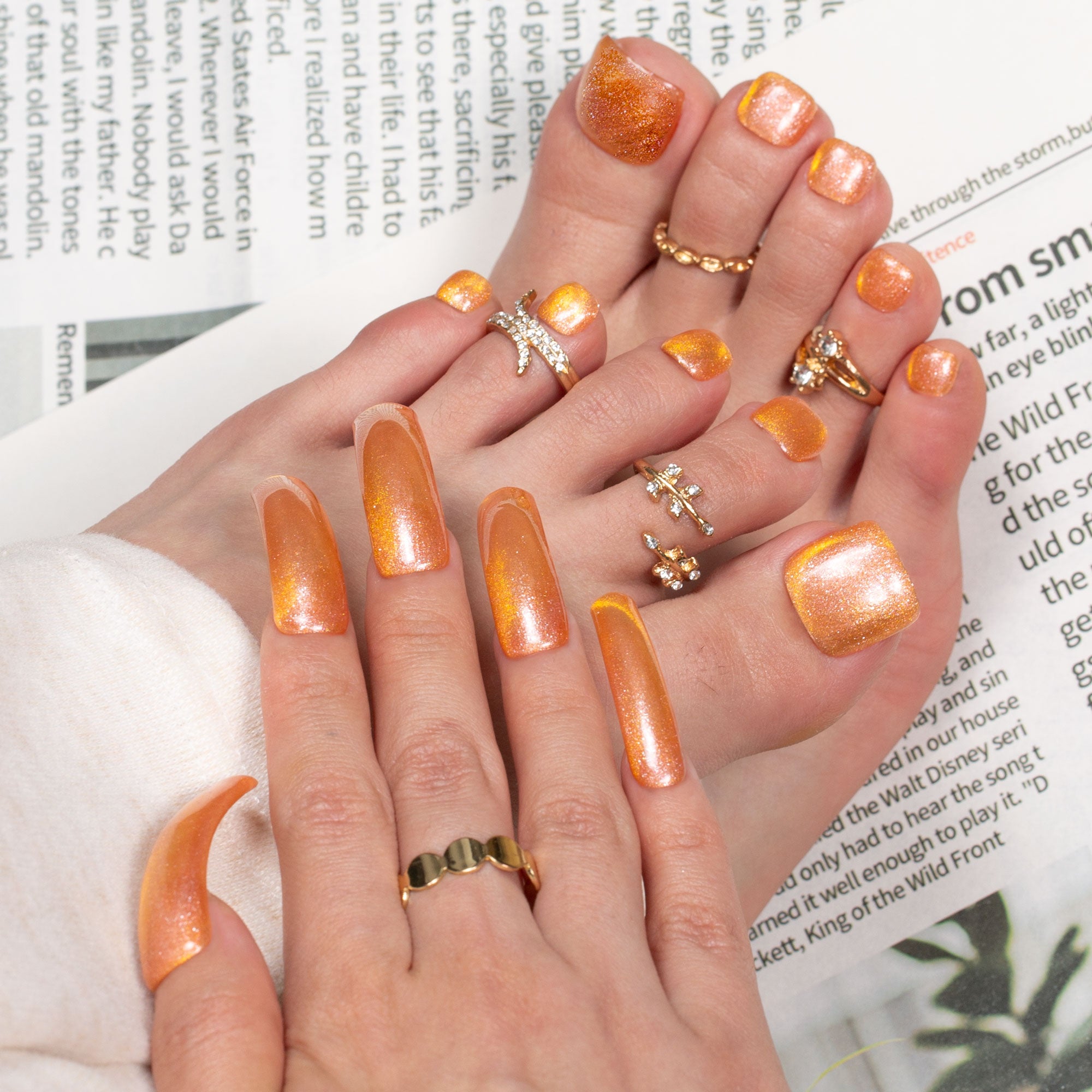 Golden Hour Combo Set Handmade Nails H521+T521