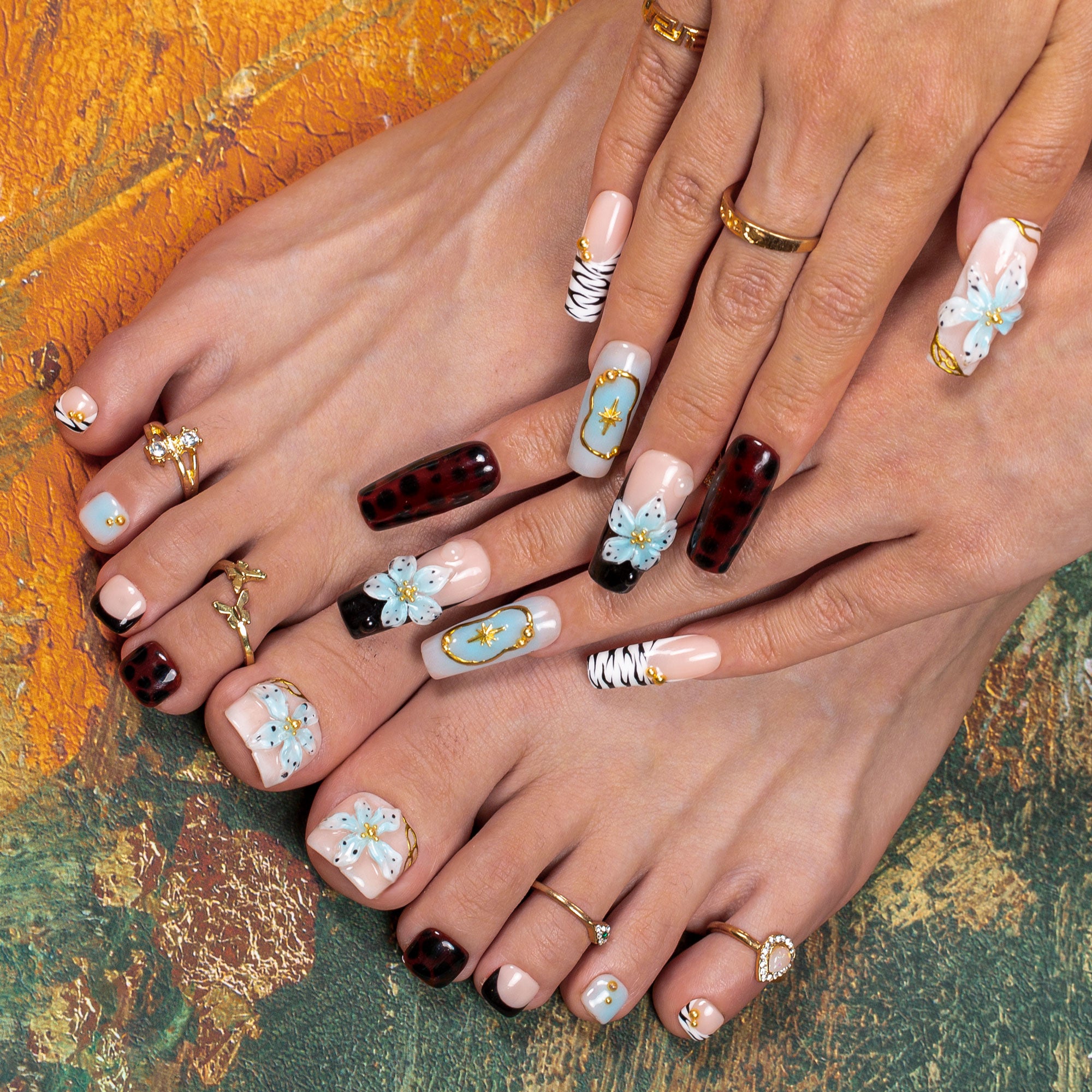 Rebel Frost Combo Set Handmade Nails H494+T494
