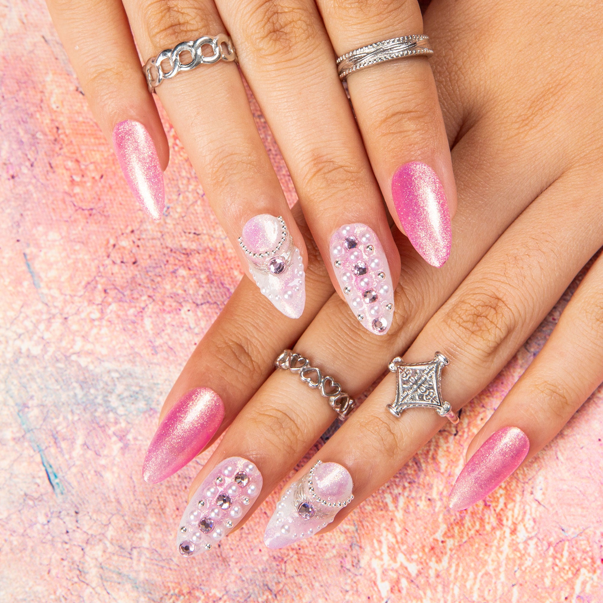 Glazed Rosé Handmade Nails P010
