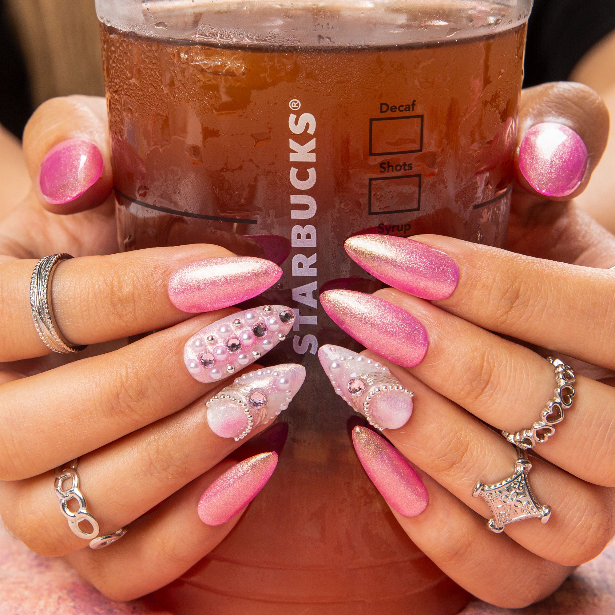 Glazed Rosé Handmade Nails P010