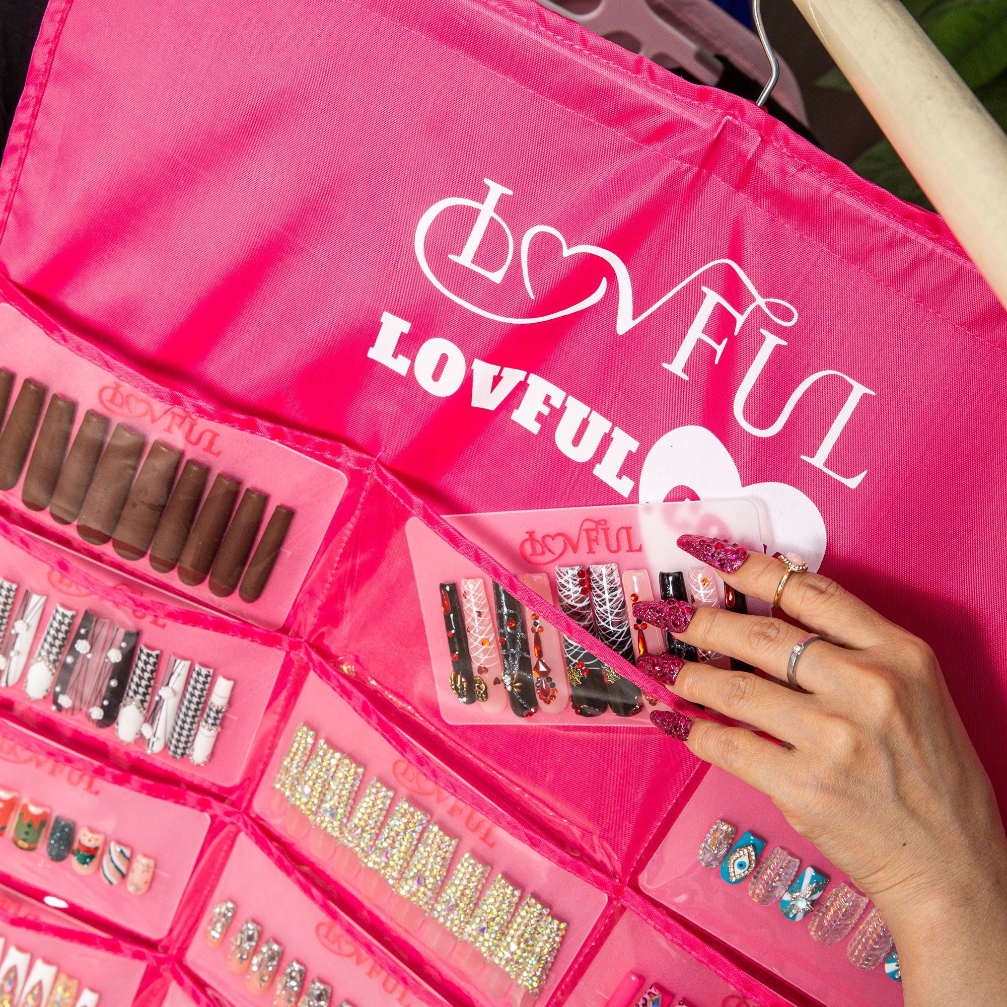 Double-Sided Nail Storage Bag with 48 Pockets
