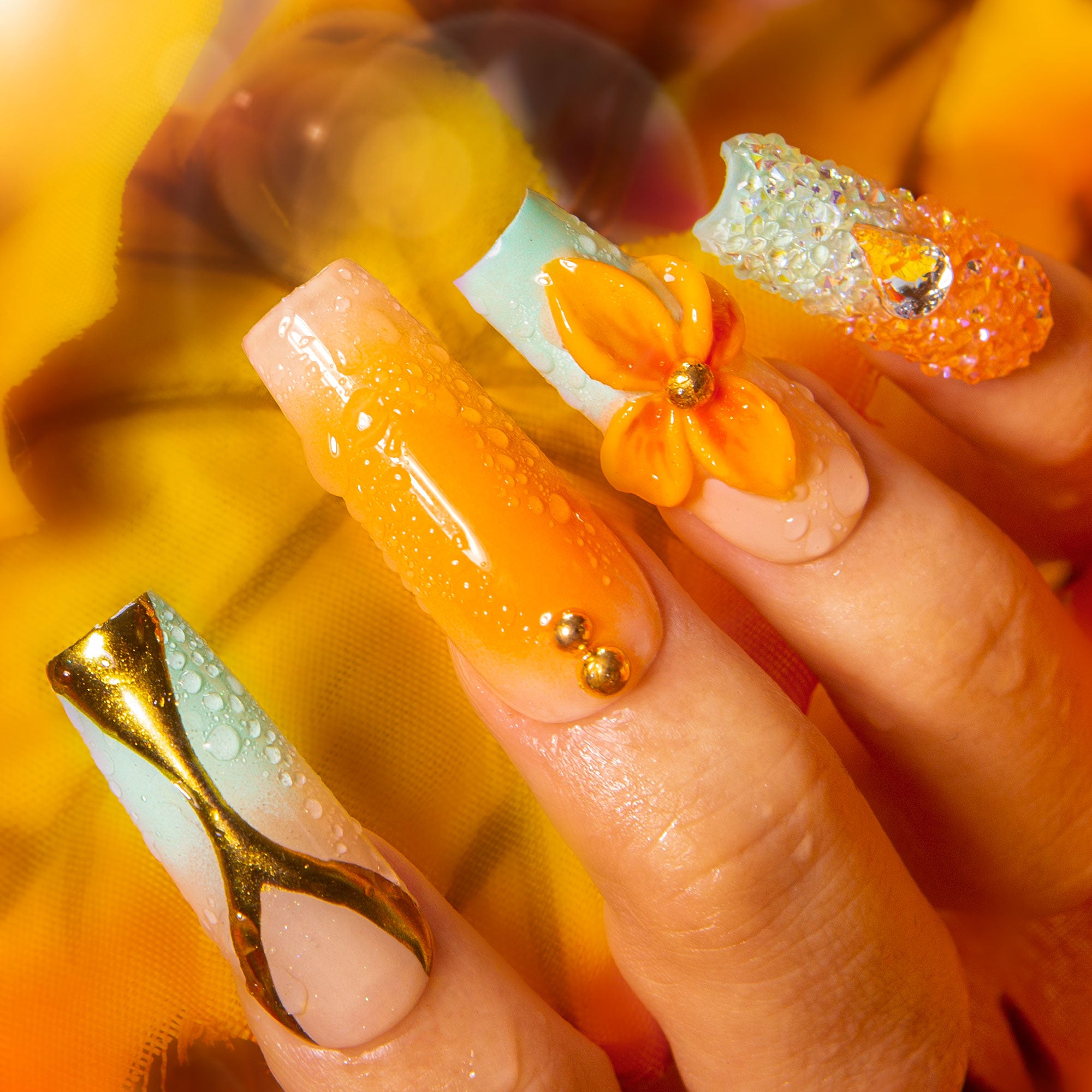 Sunset Serenade Handmade Nails H504