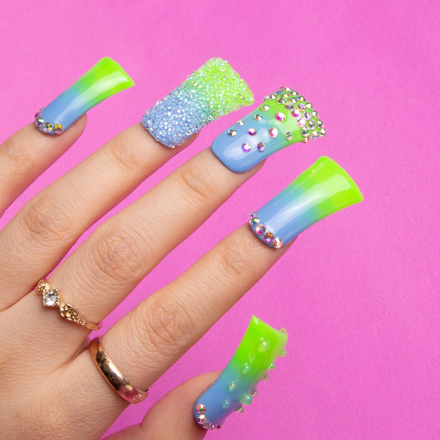 Dreamy Sky Luxury Handmade Duck Nails H69