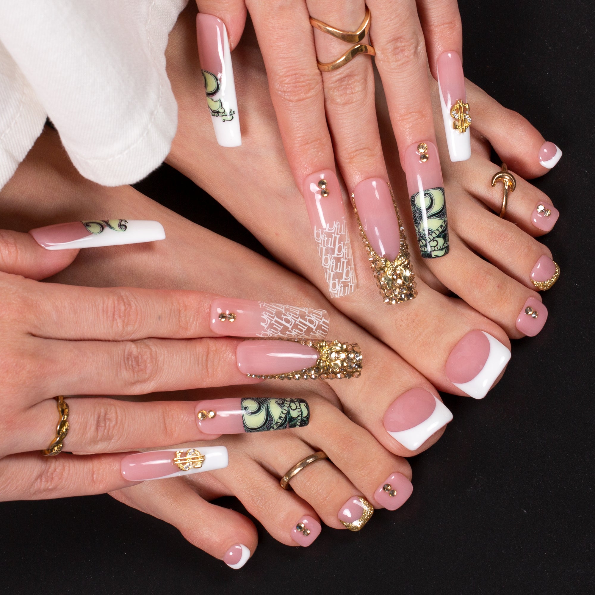 Lustre of Fortune Combo Set Handmade Nails H669+T669