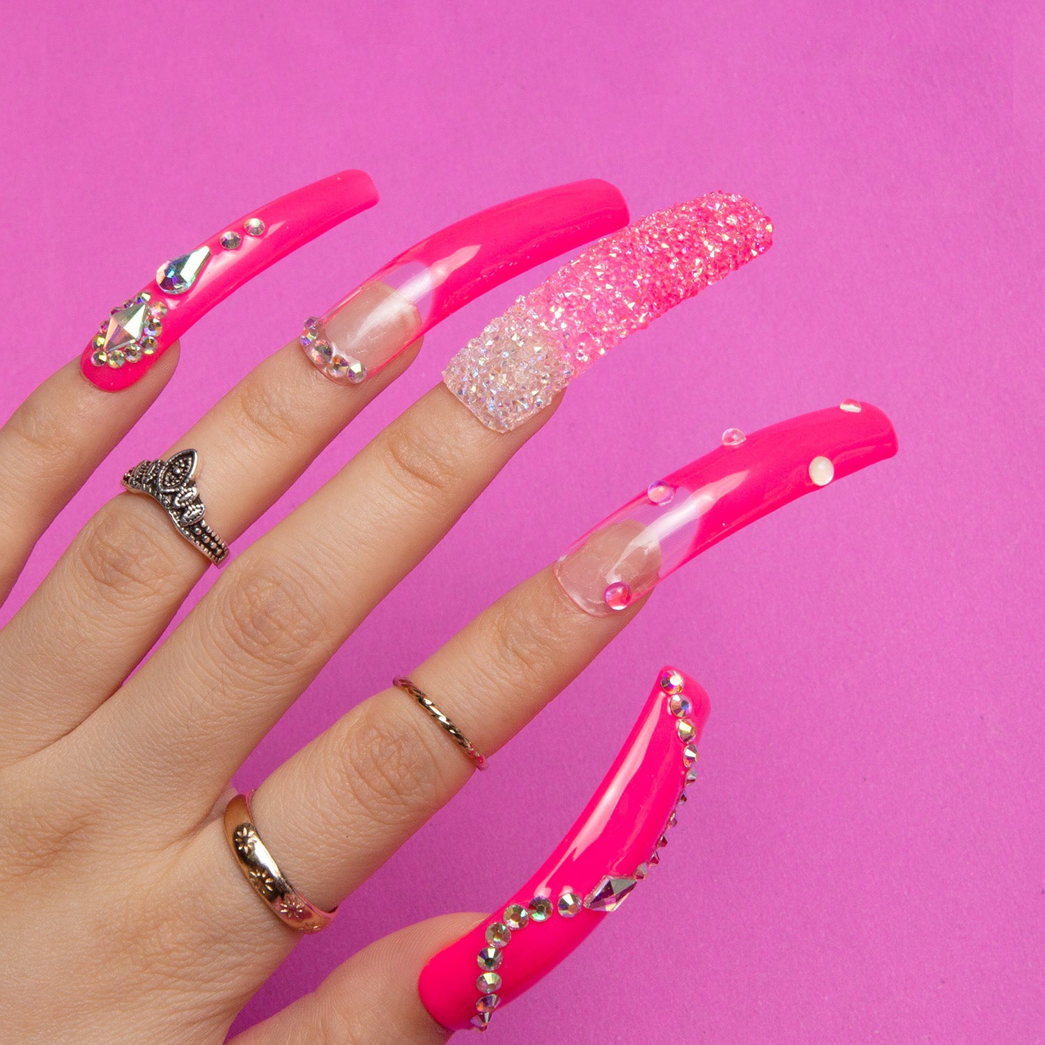 Pink Typhoon Handmade Curve Nails H38