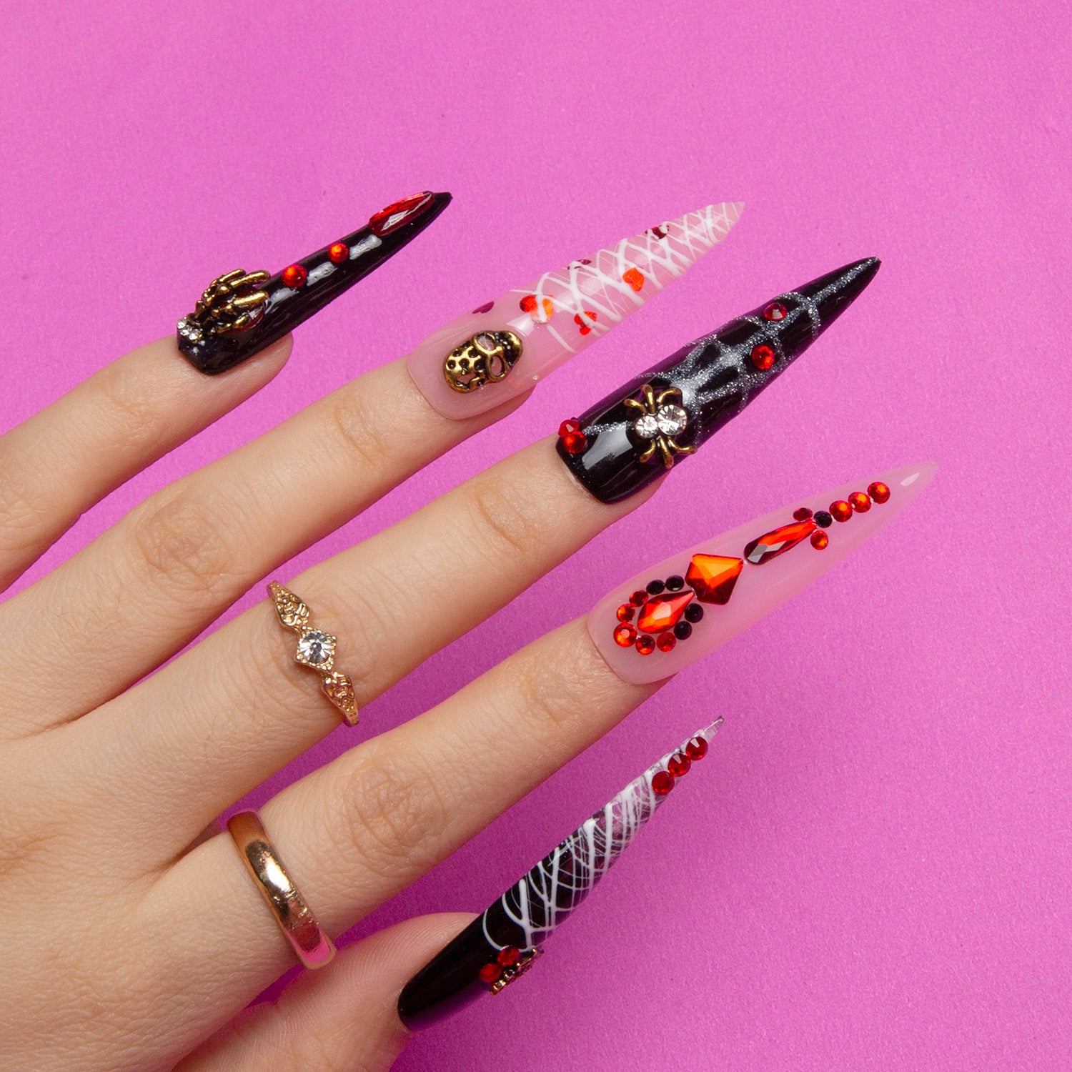 Bleeding Love Handmade Stiletto Nails H42