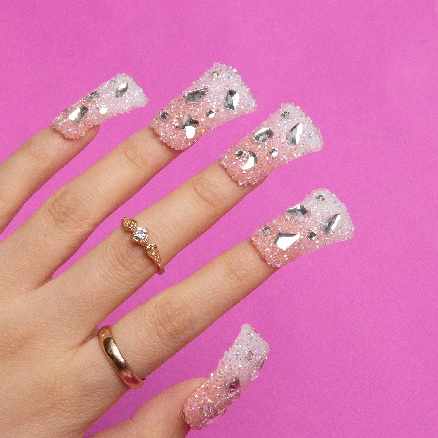 Berry Shake Pink Handmade Duck Nails H56