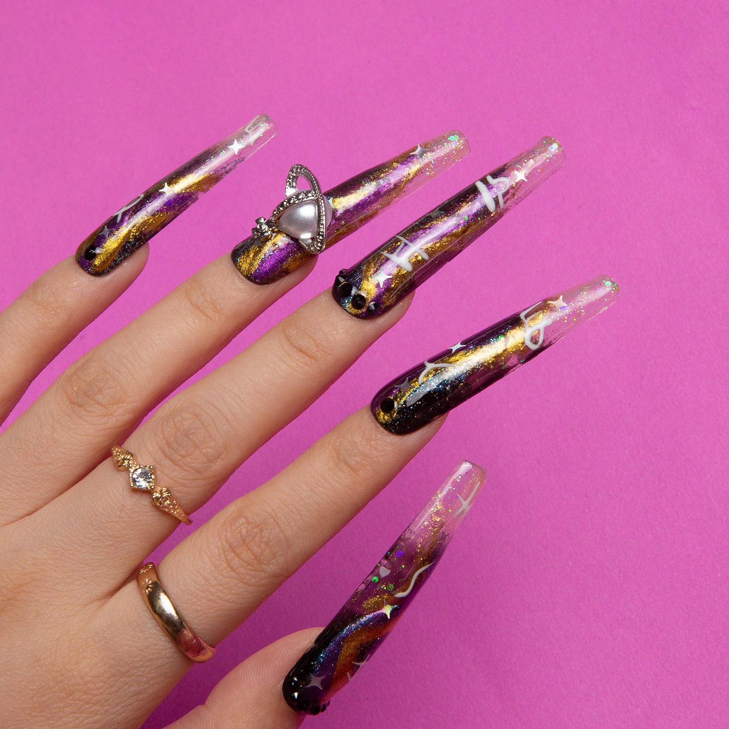 Astrology Handmade Coffin Nails H95