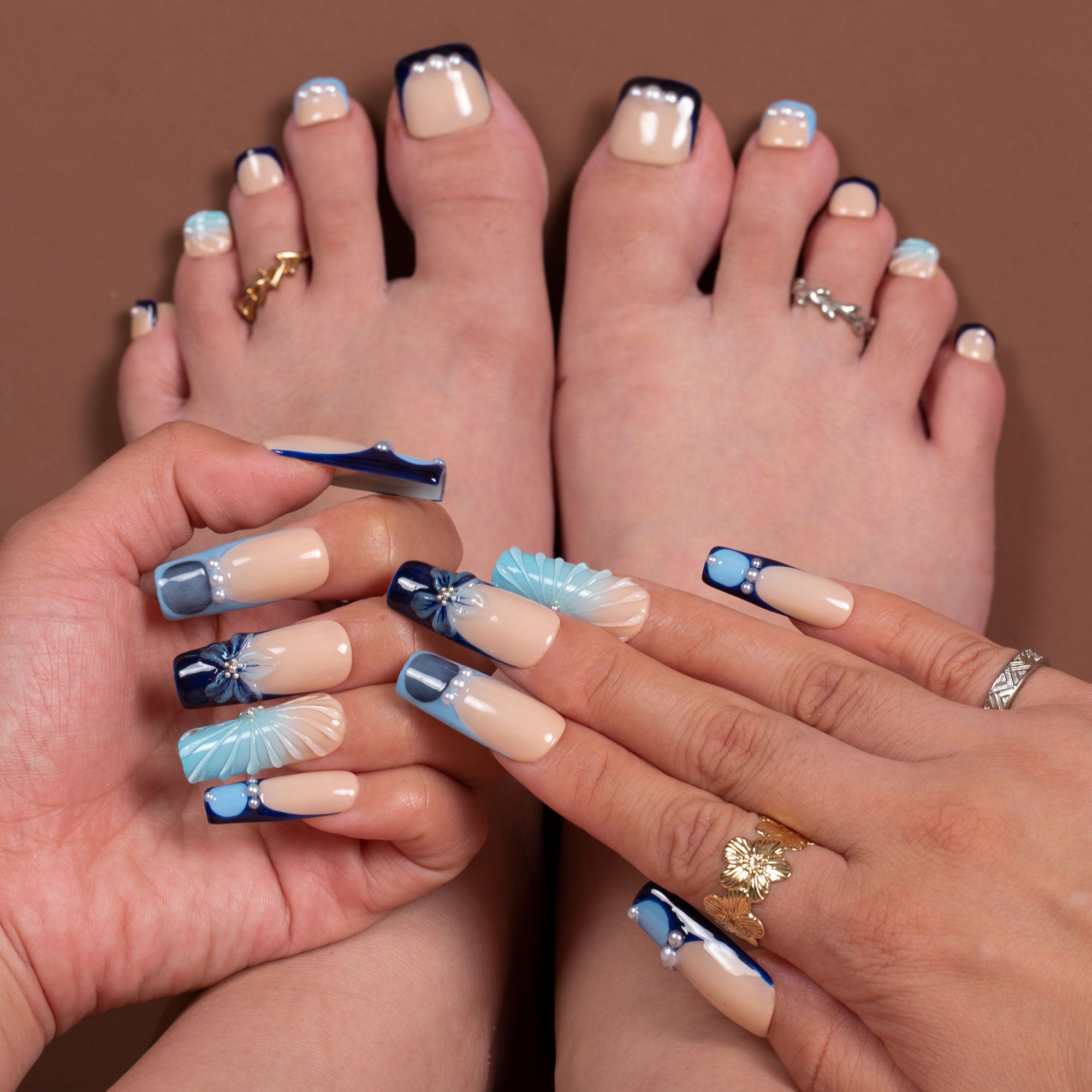 Bora Bora Glow Combo Set Handmade Nails H548+T548