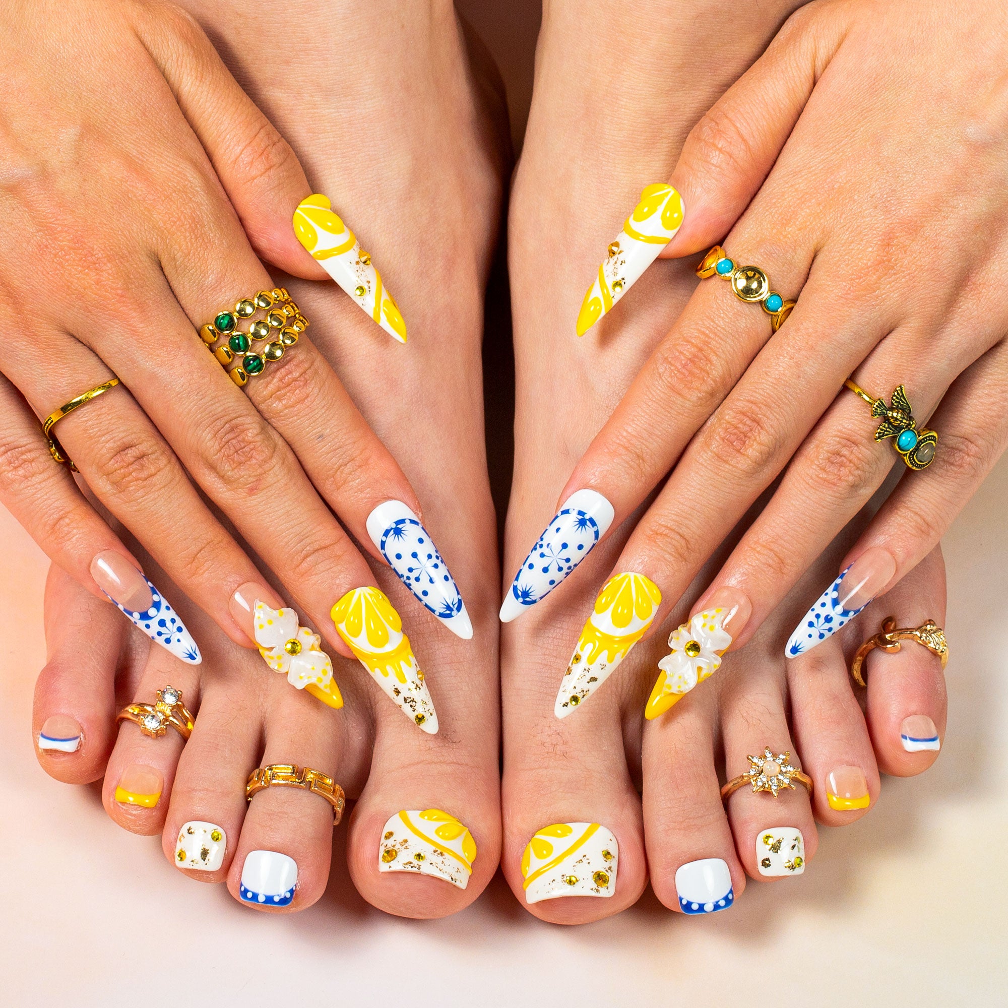 Amalfi Bloom Combo Set Handmade Nails H468+T468