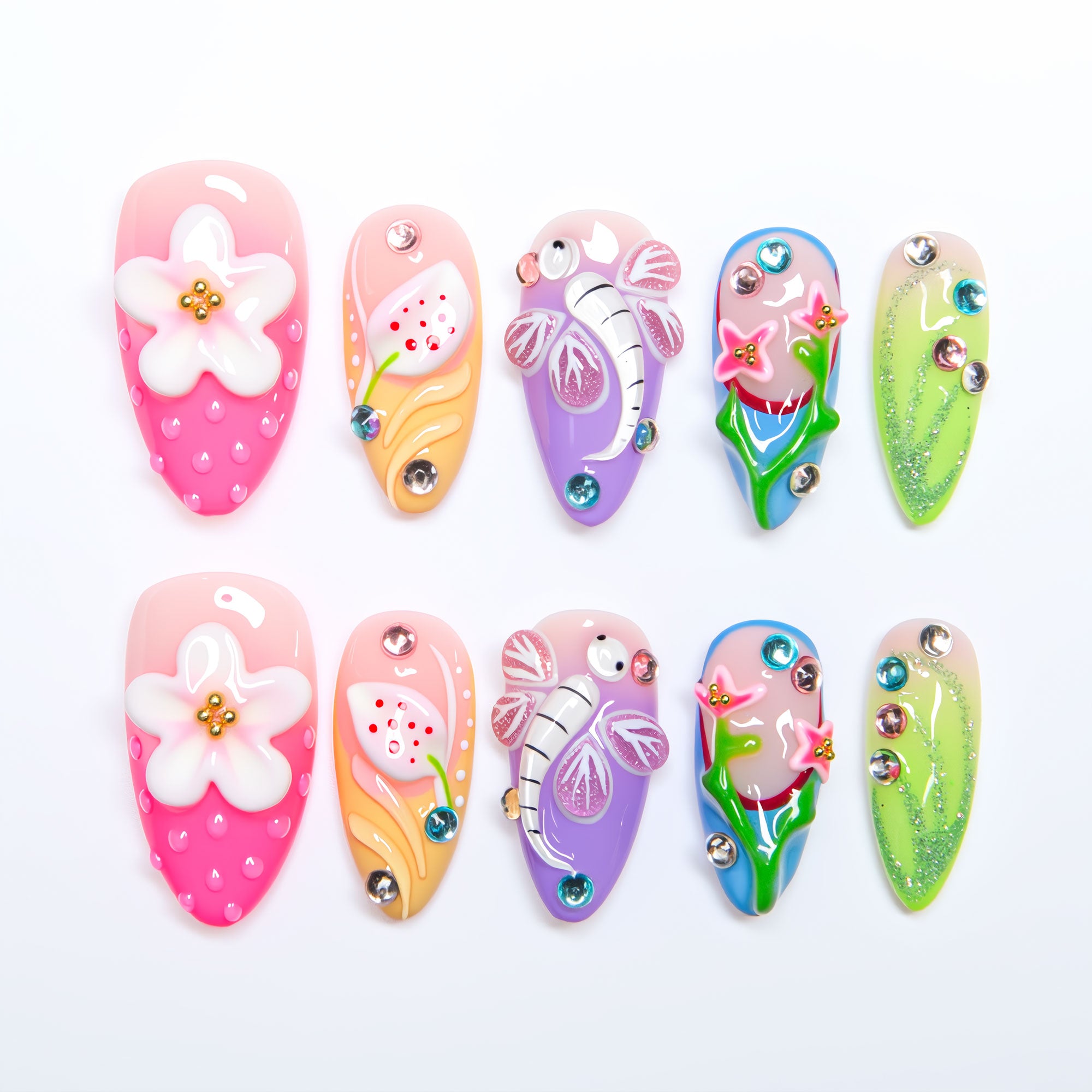 Whispering Wings Handmade Press on Nails H392