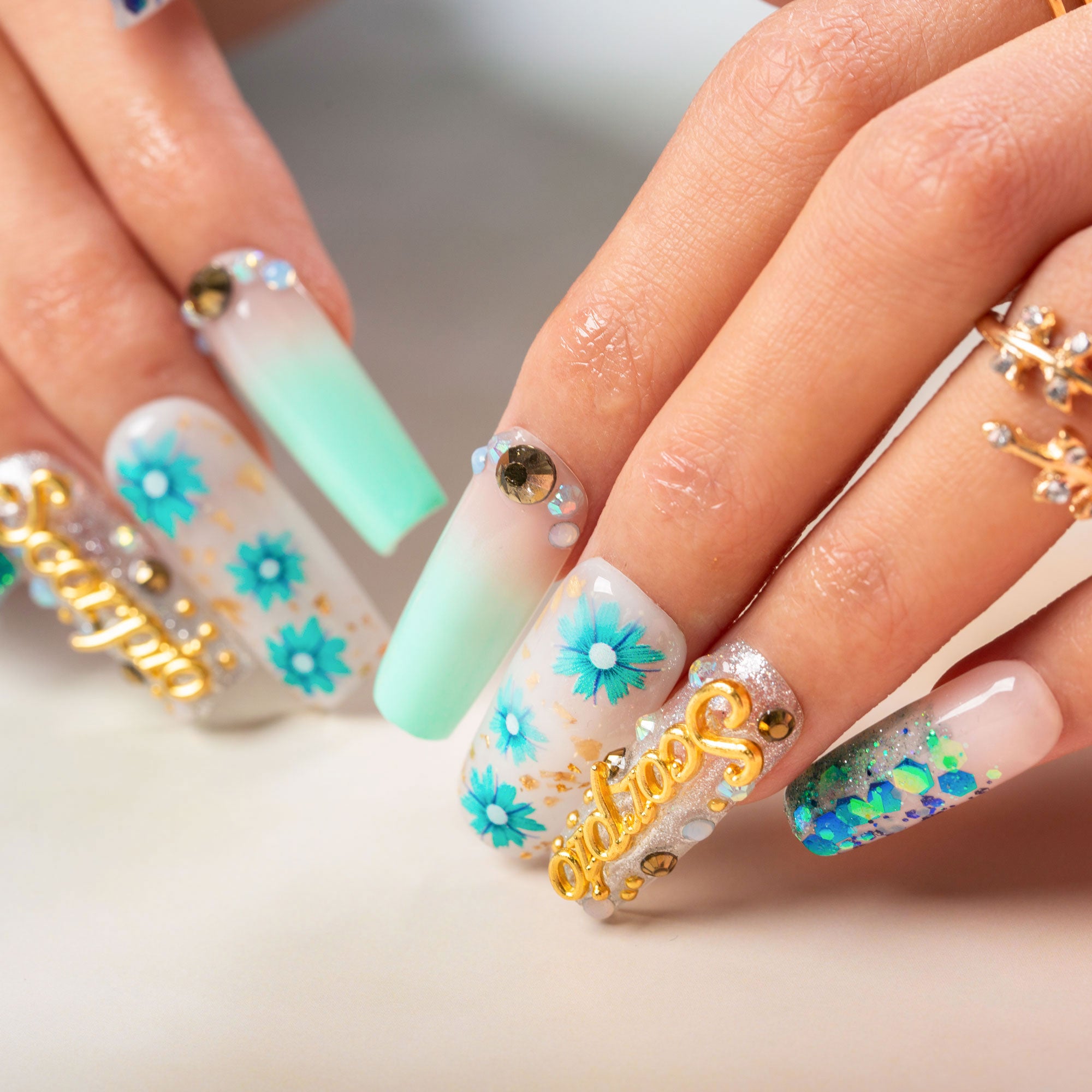 Ocean Scorpio Handmade Nails H511
