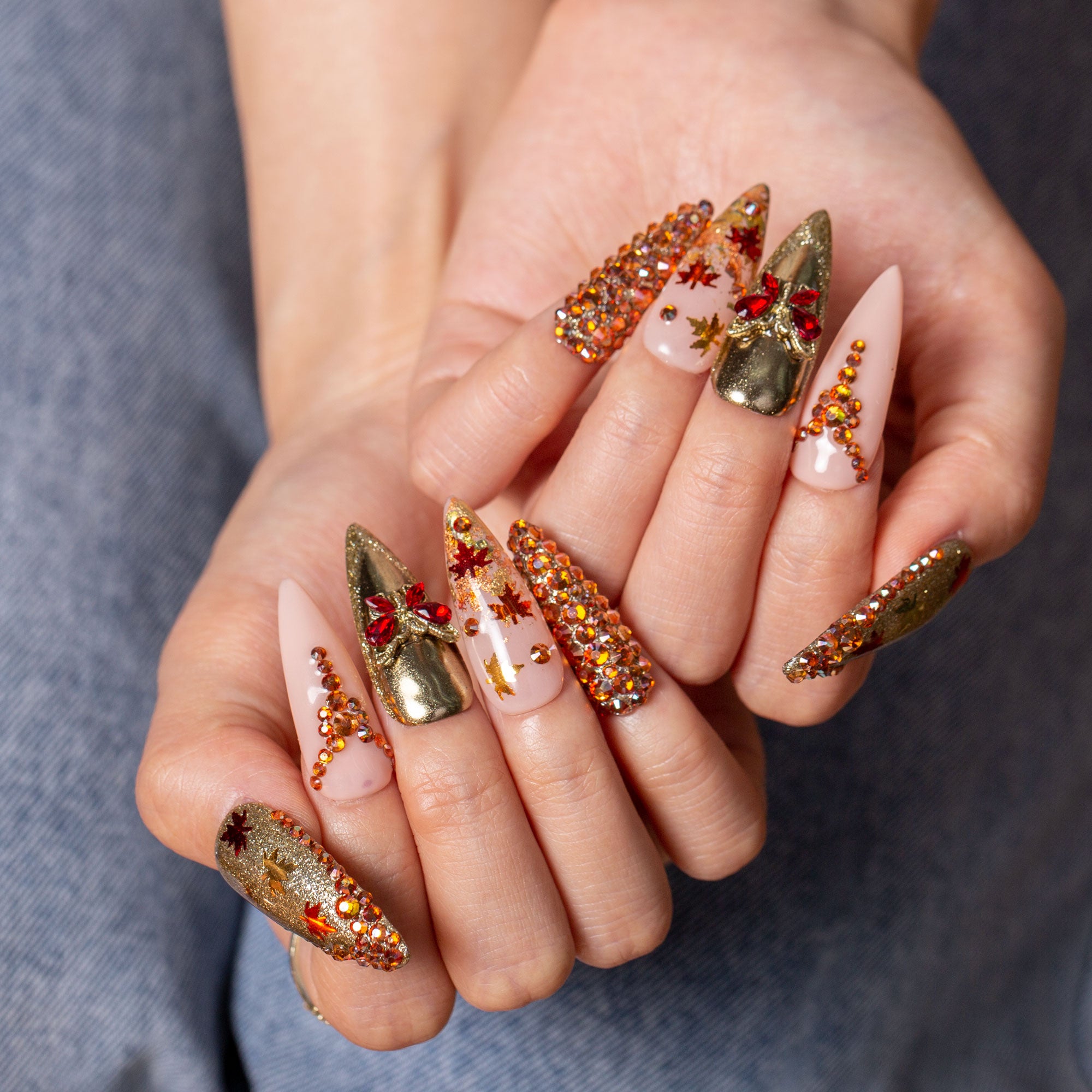 @Kymieann x Lovful Creator Collab Series Luxurious Exquisite Autumn Nails H342