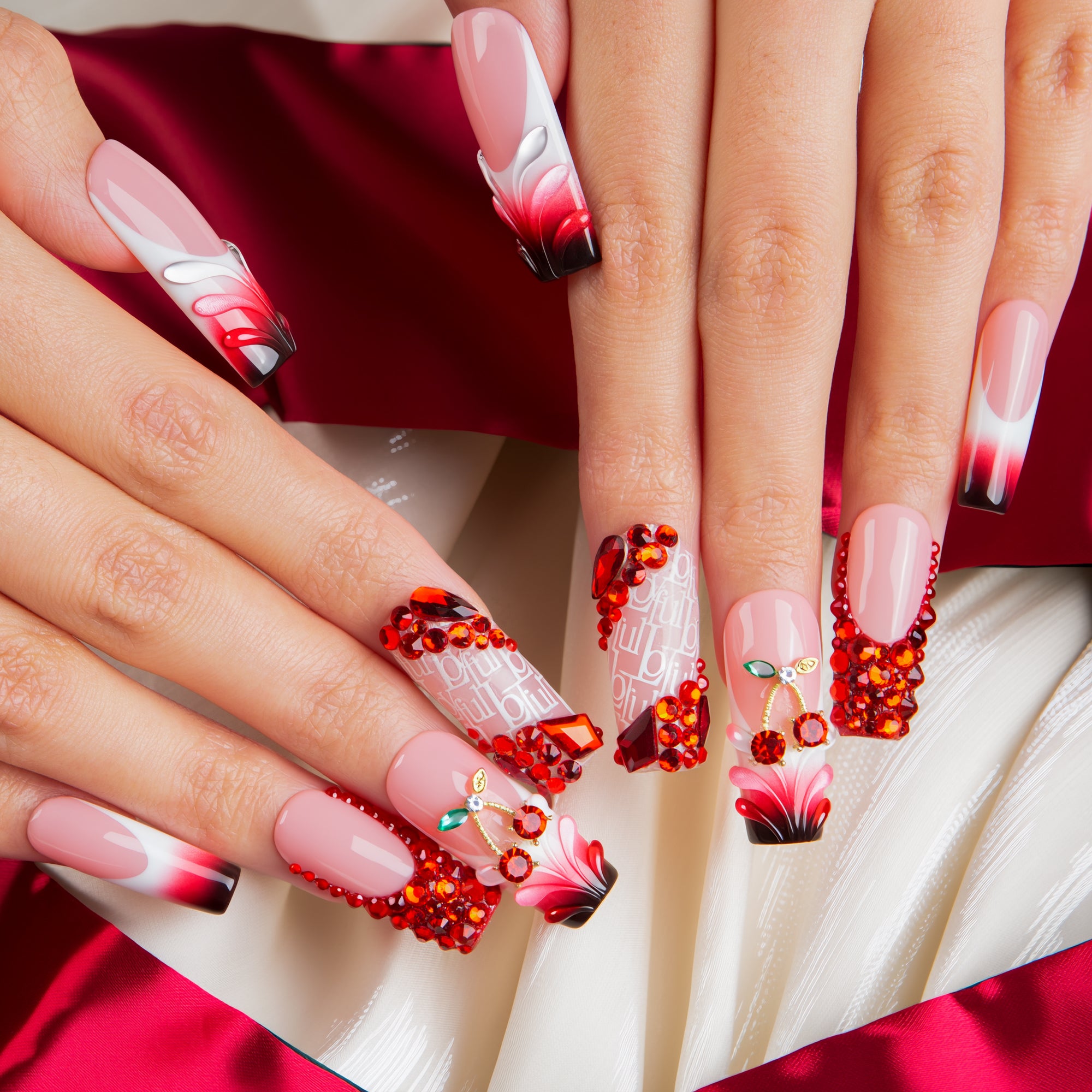 Cherry Obsession Handmade Nails H759