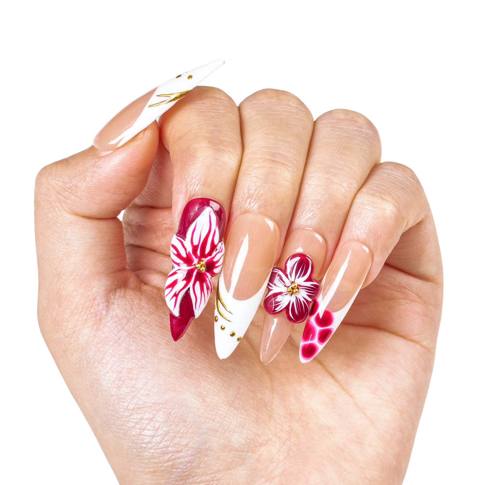 Obsidian Dahlia Handmade Nails H501