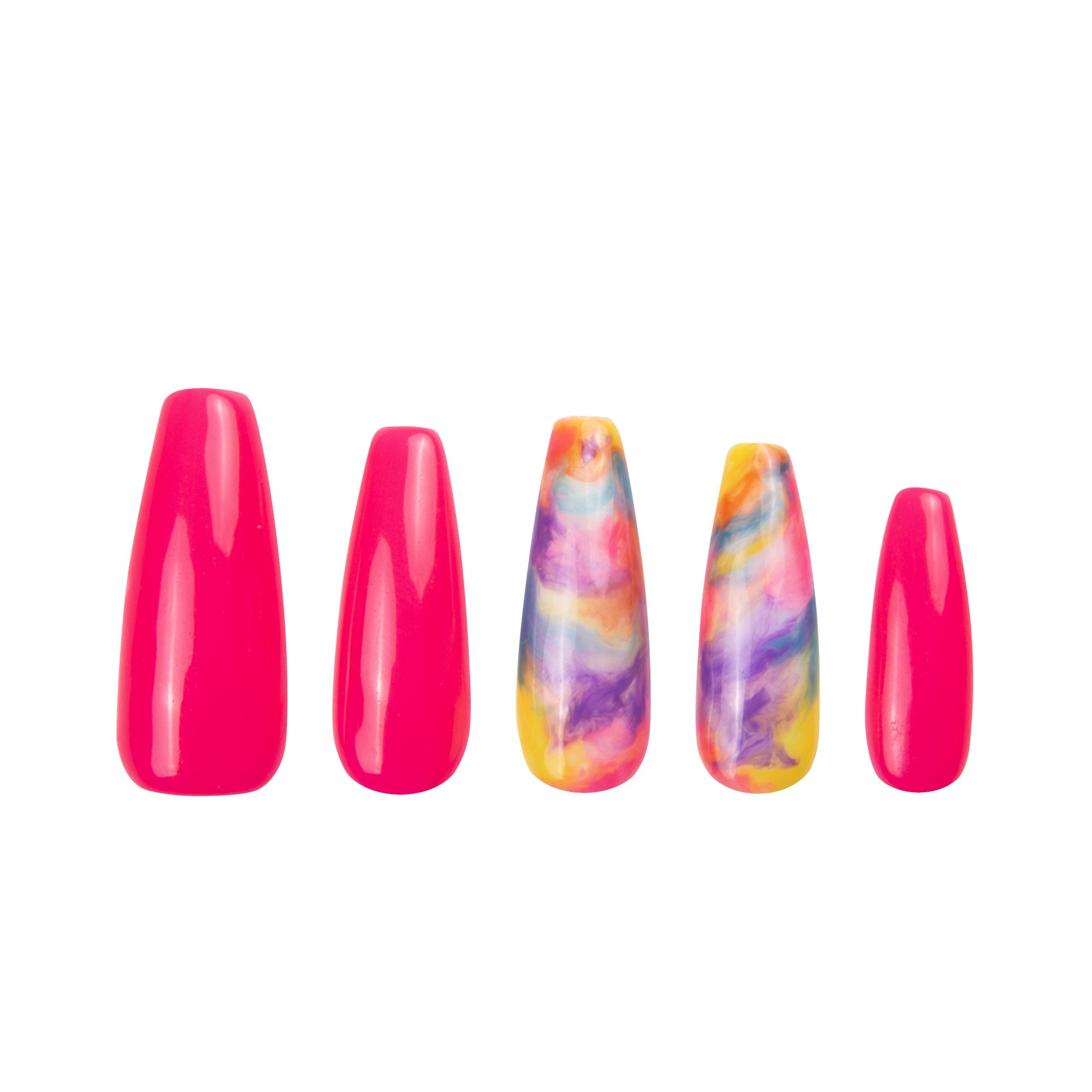 Gradient Neon Handmade Nails H442