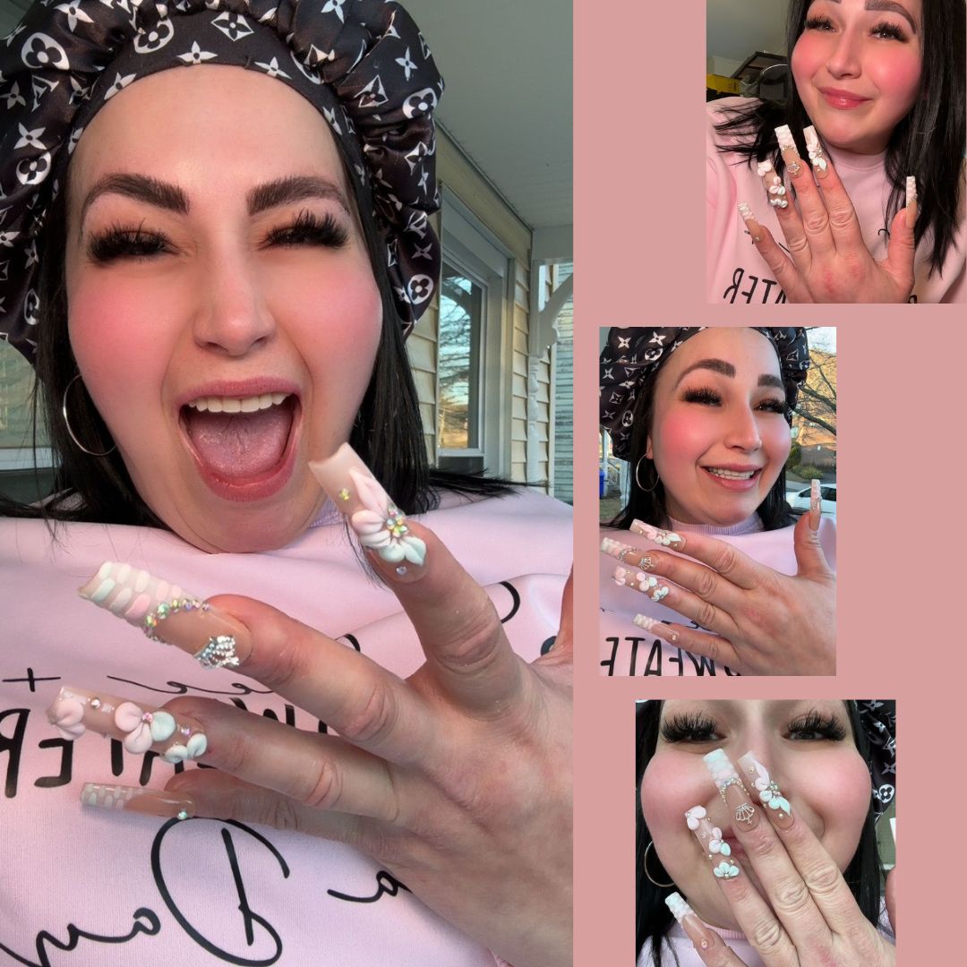 @bebesitalecii x Lovful Creator Collab Royal Bloom Handmade Nails C063