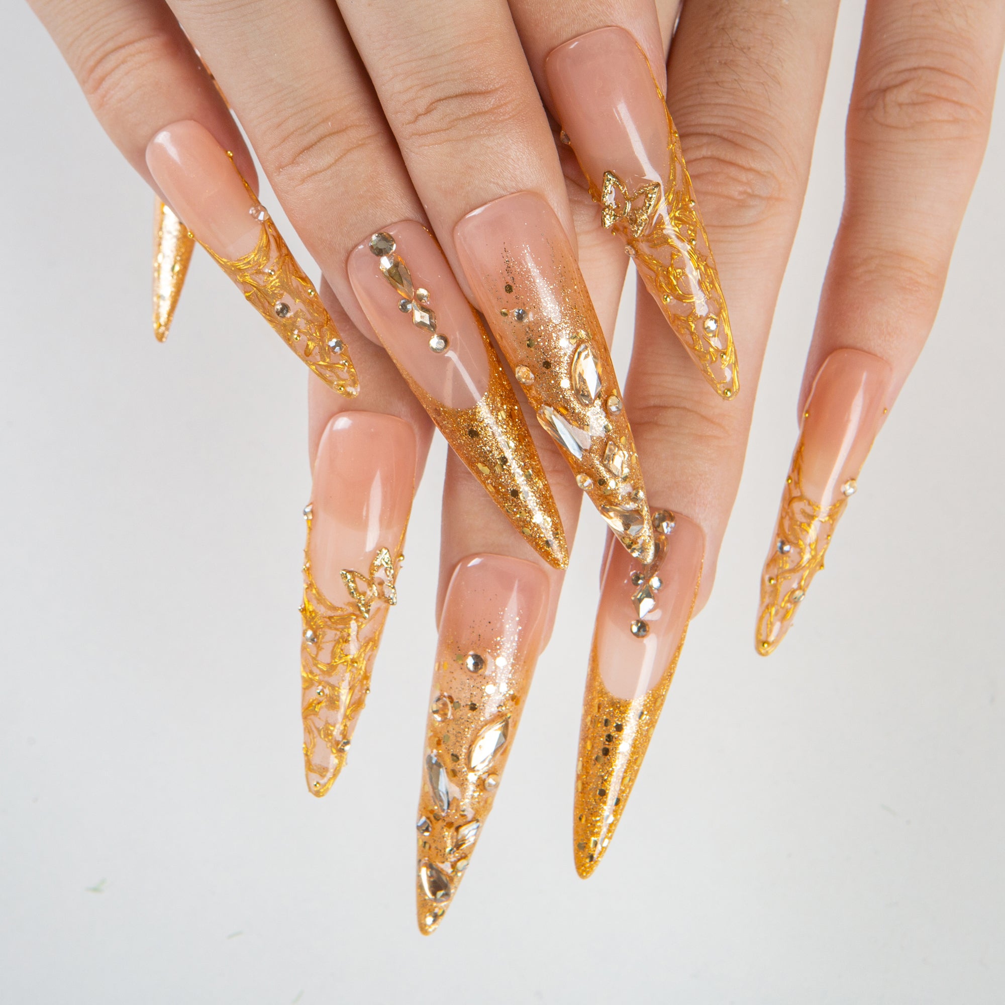 @Kymieann x Lovful Creator Collab Series Gilded Stardrop Handmade Nails C064