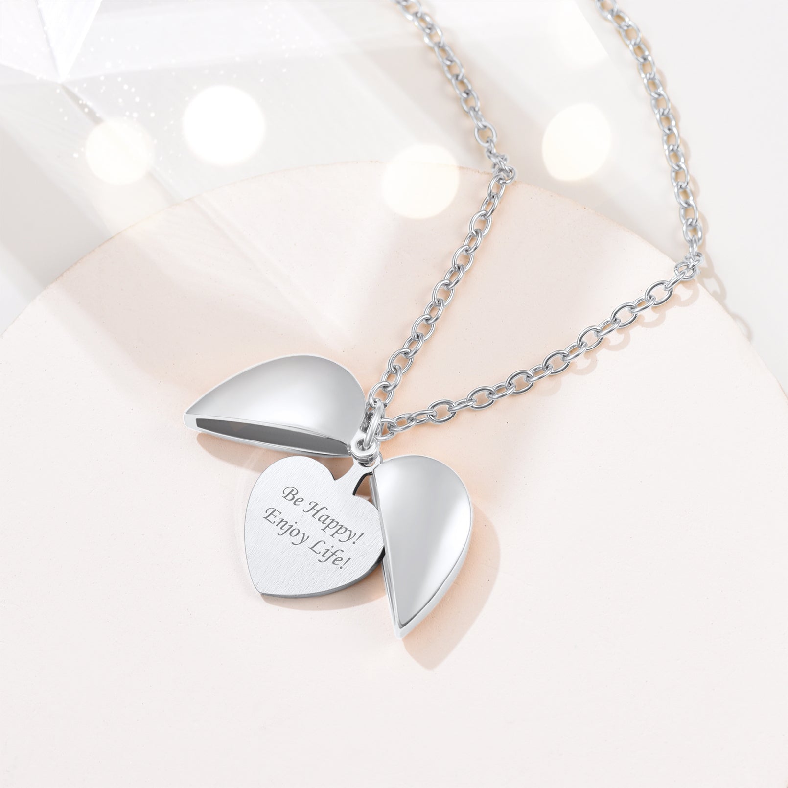 Customized Heart Locket Necklace