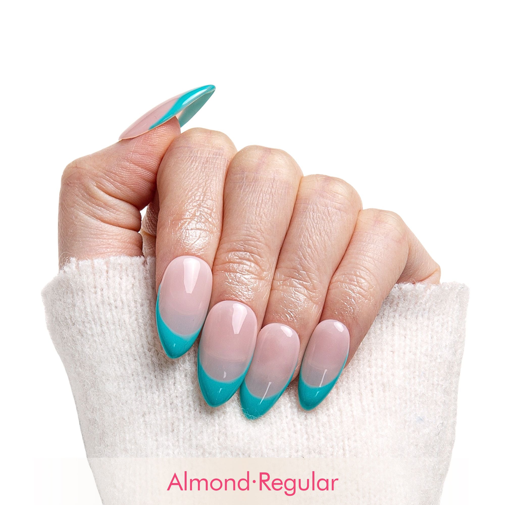 Two-Tone Twist Handmade Nails F007