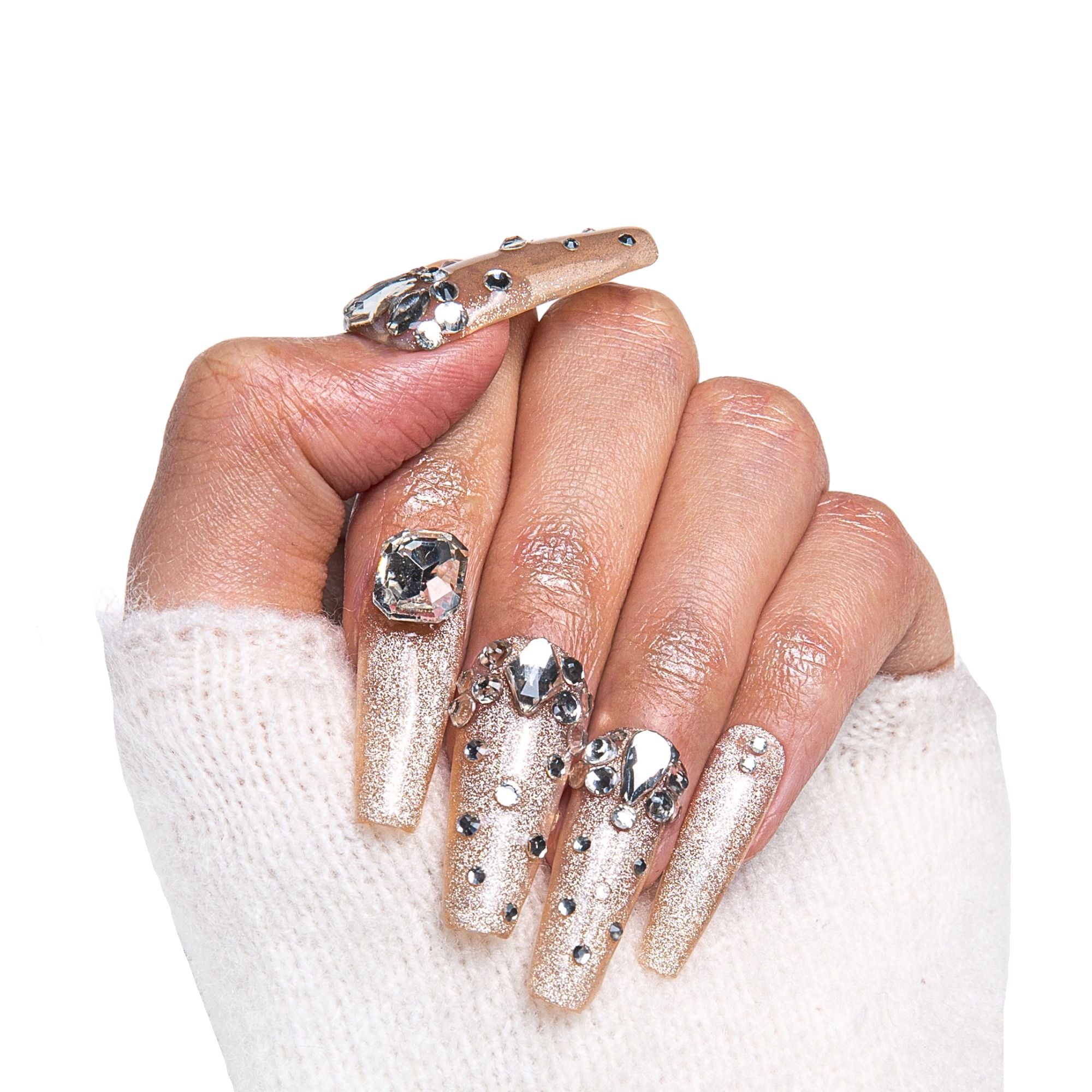 Shine Bright Like a Diamond Handmade Nails H06