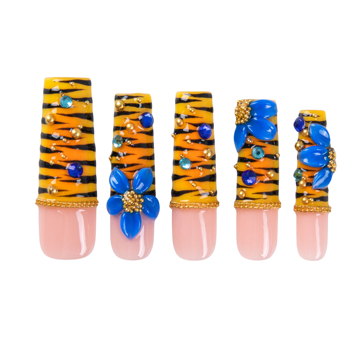 Sapphire Safari Handmade Nails H1004