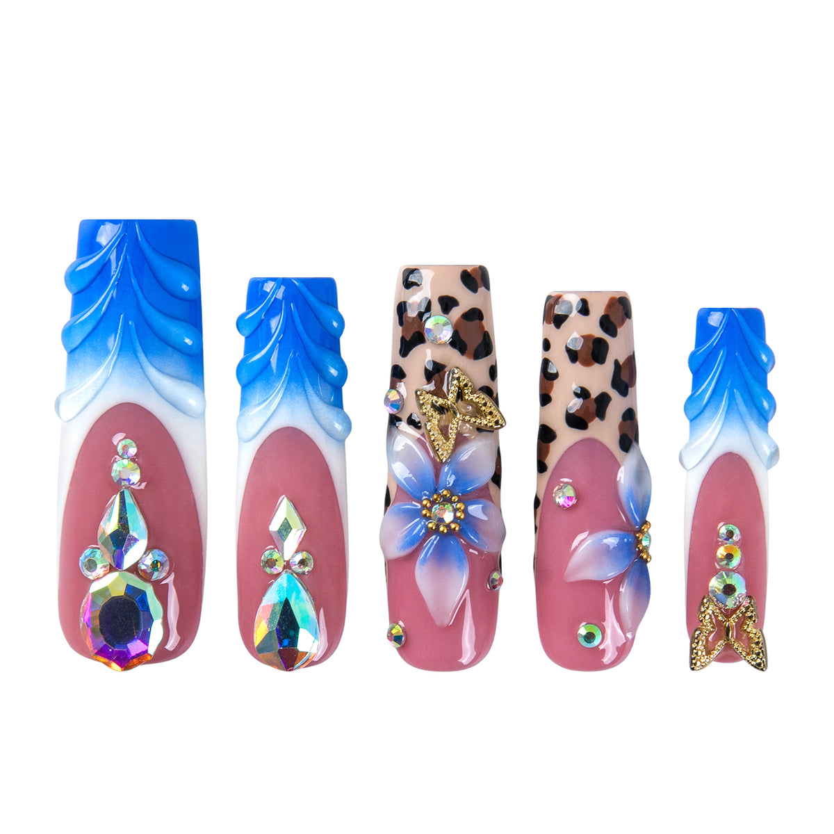 Aqua Flora Handmade Nails H1008