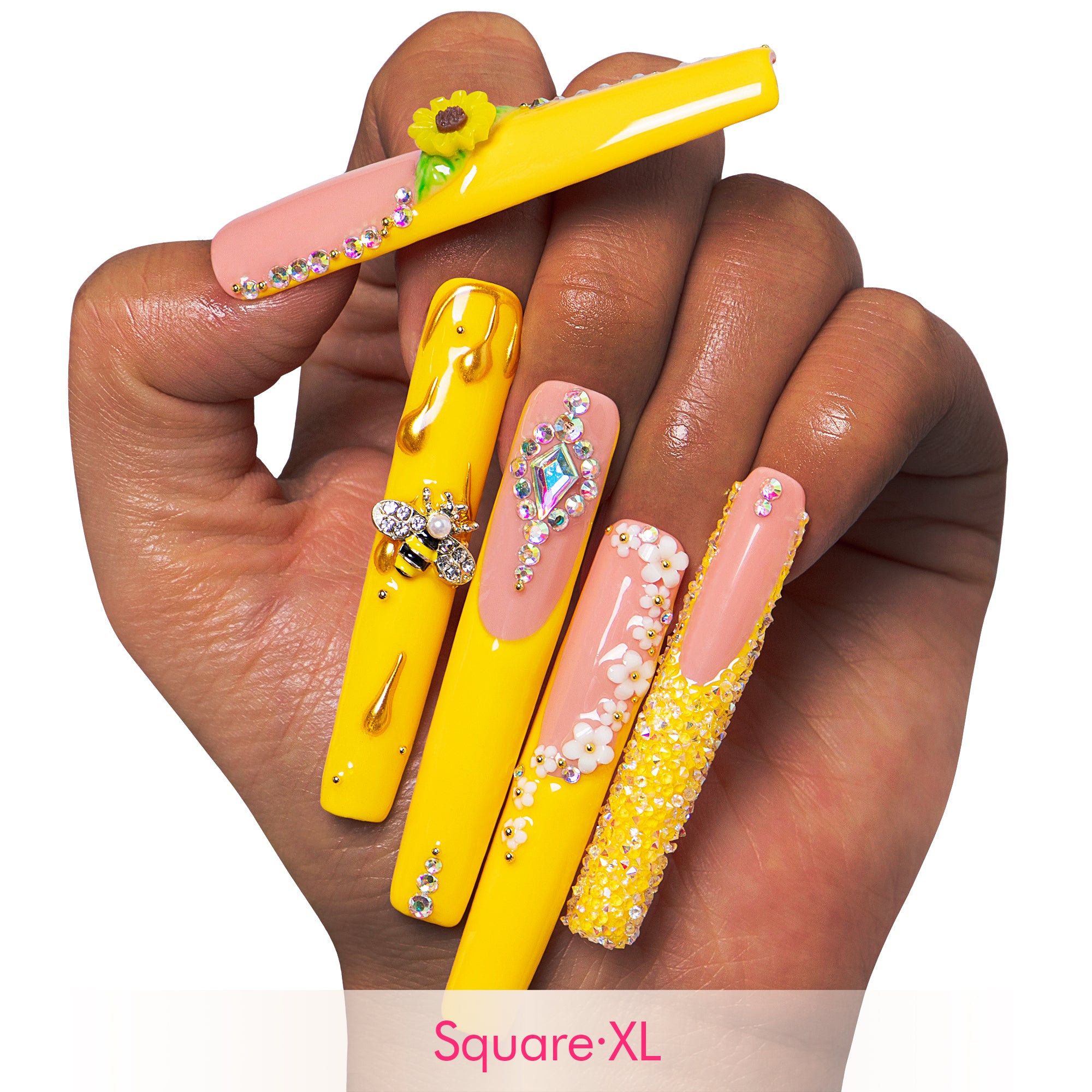 Honey Bee Yellow Handmade Nails H101