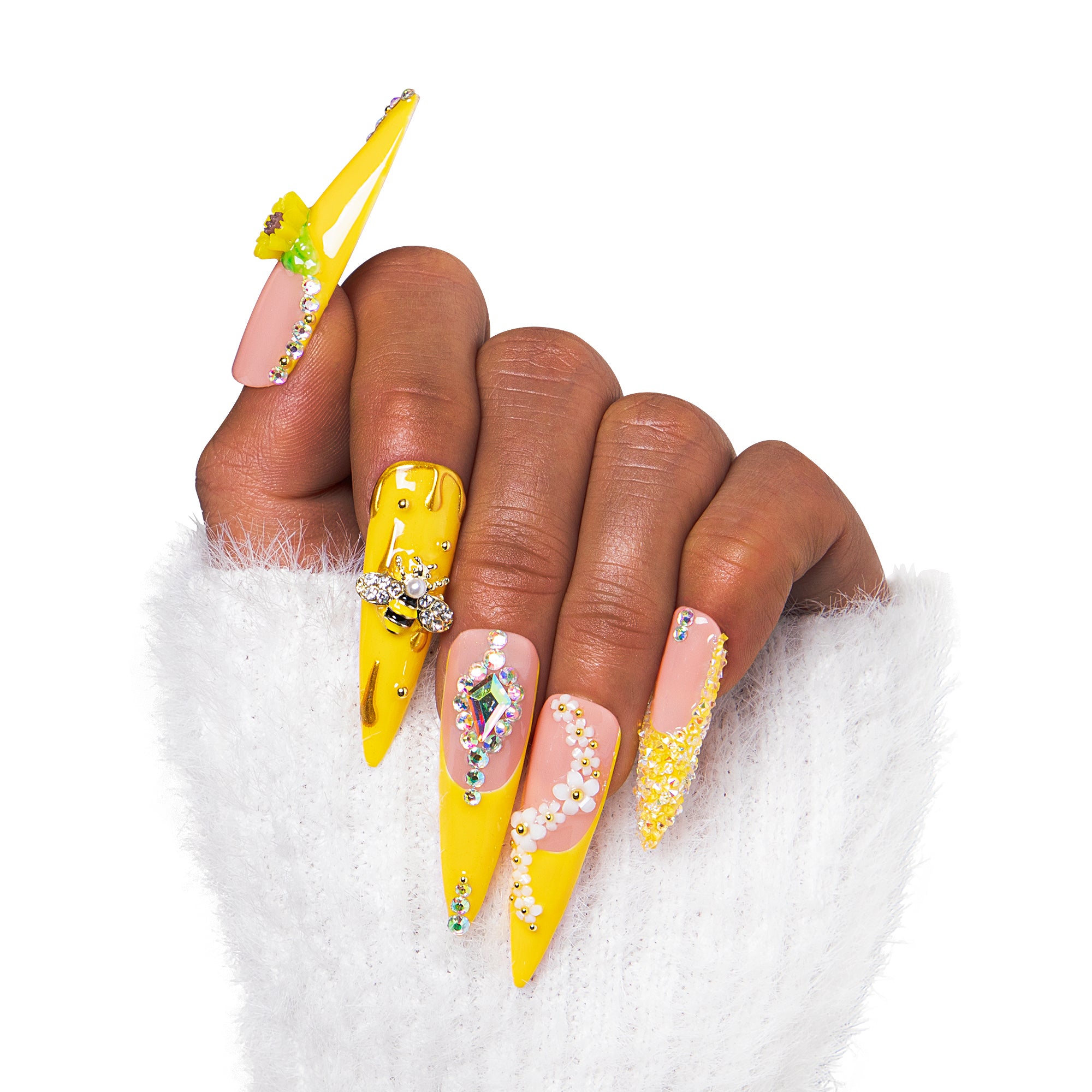 Honey Bee Yellow Handmade Nails H101