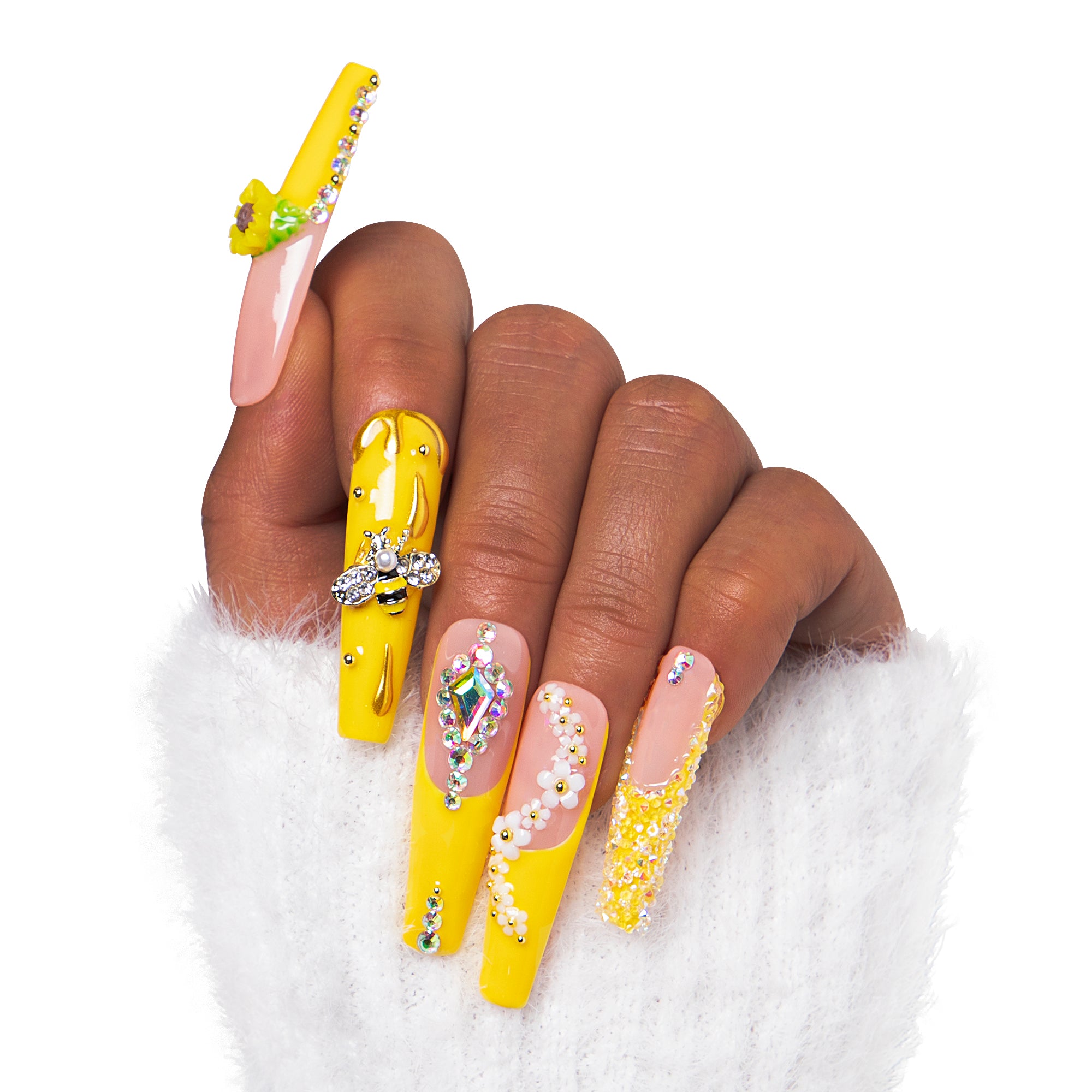 Honey Bee Yellow Handmade Nails H101