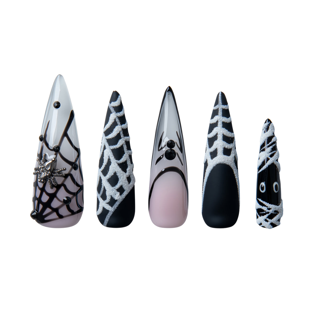 Spider Veil Handmade Nails H1011