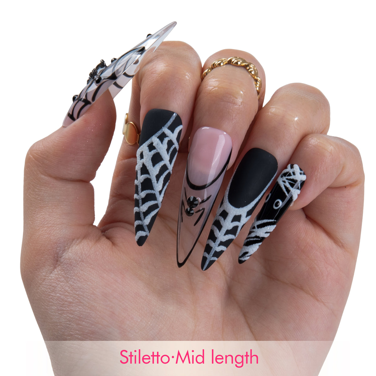 Spider Veil Handmade Nails H1011