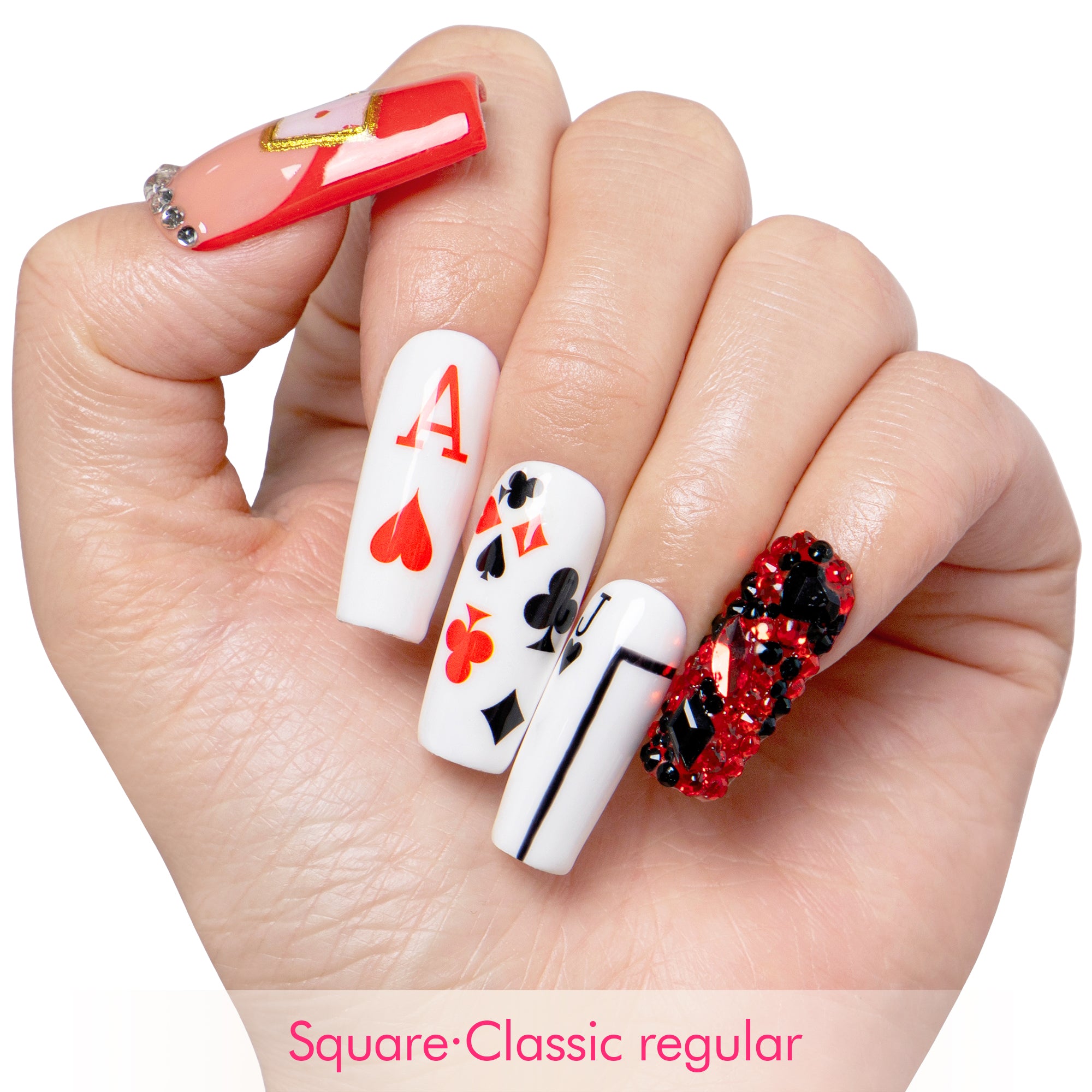 Poker Queen Handmade Nails H102